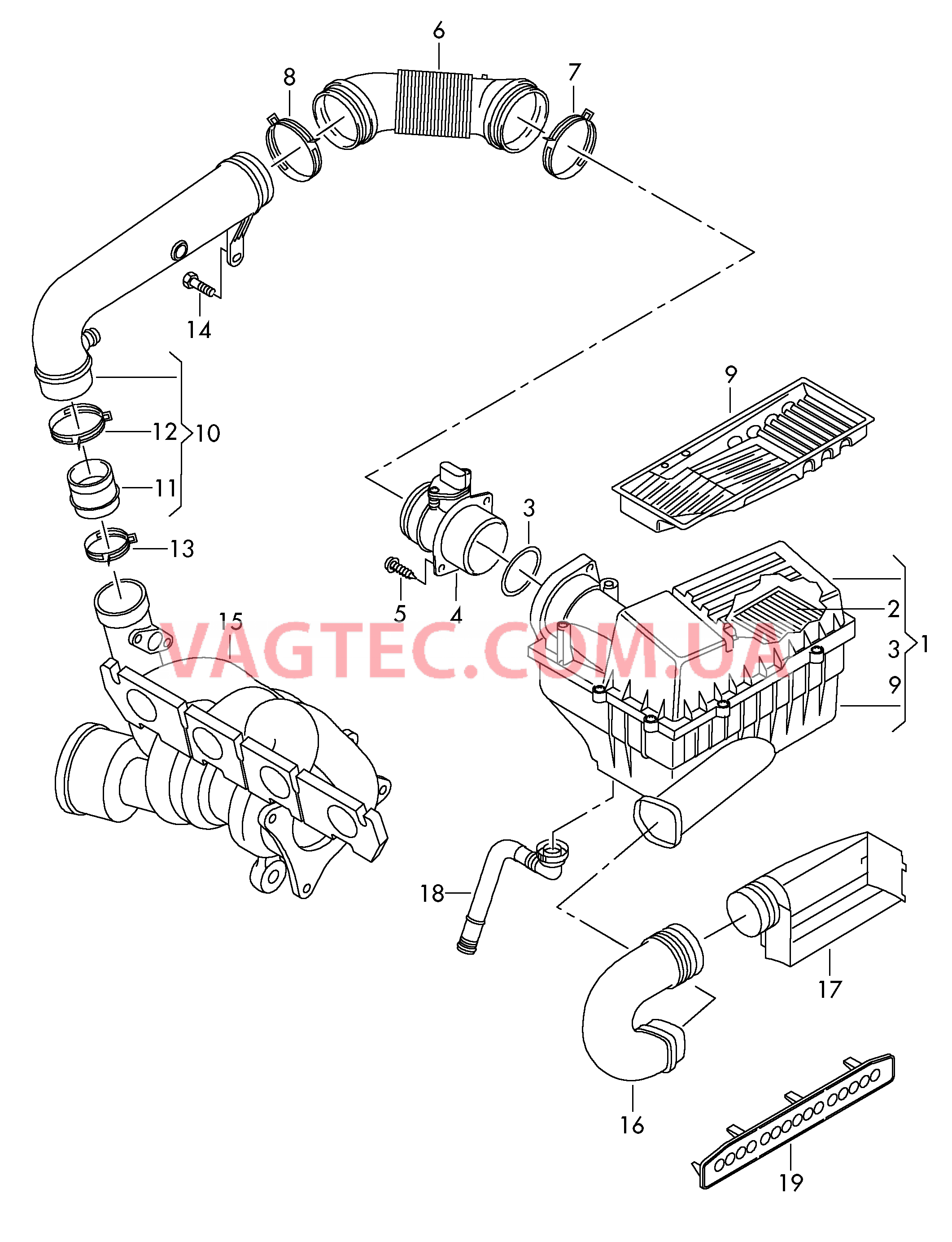 Возд. фильтр с сопутств. деталями  для VOLKSWAGEN Passat 2013-1