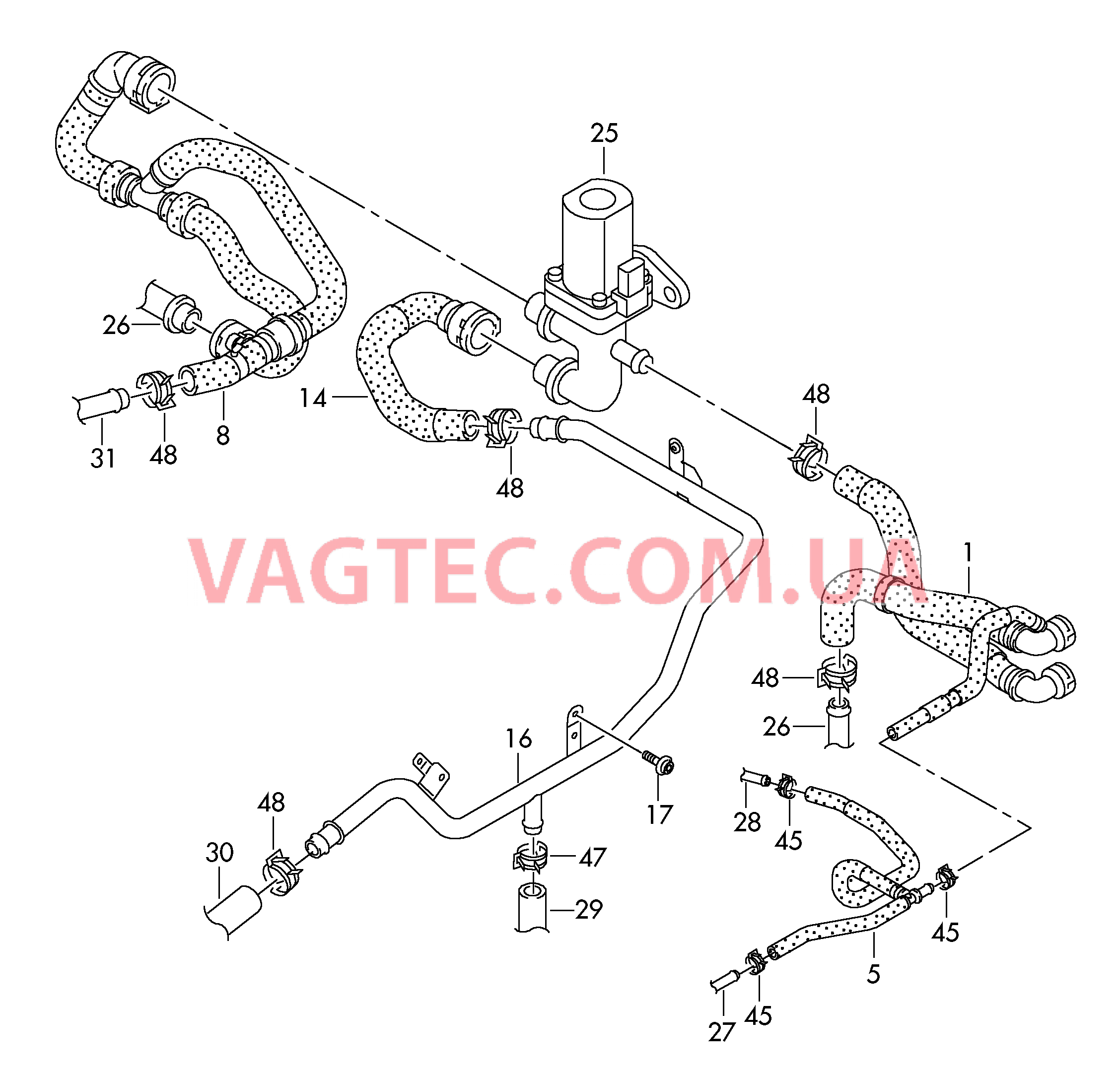 Жидкостное охлаждение для а/м с автономным отопителем  для VOLKSWAGEN Passat 2008