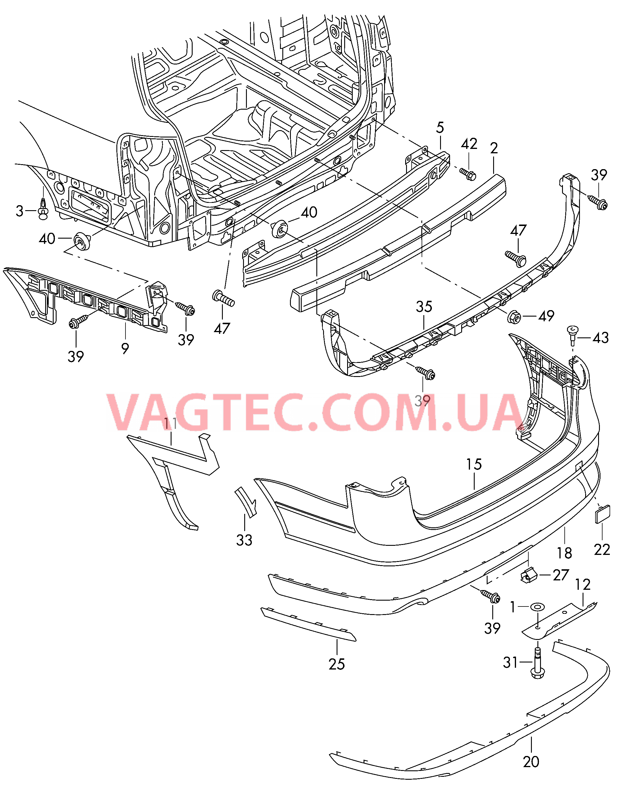 Бампер  для VOLKSWAGEN Passat 2008