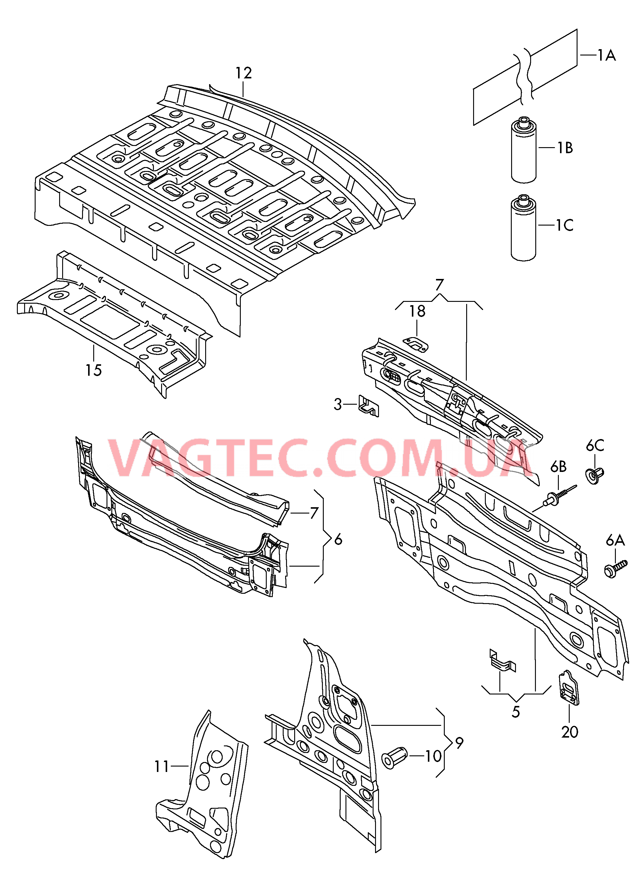 Cтенка задняя Задняя панель  для VOLKSWAGEN Passat 2009