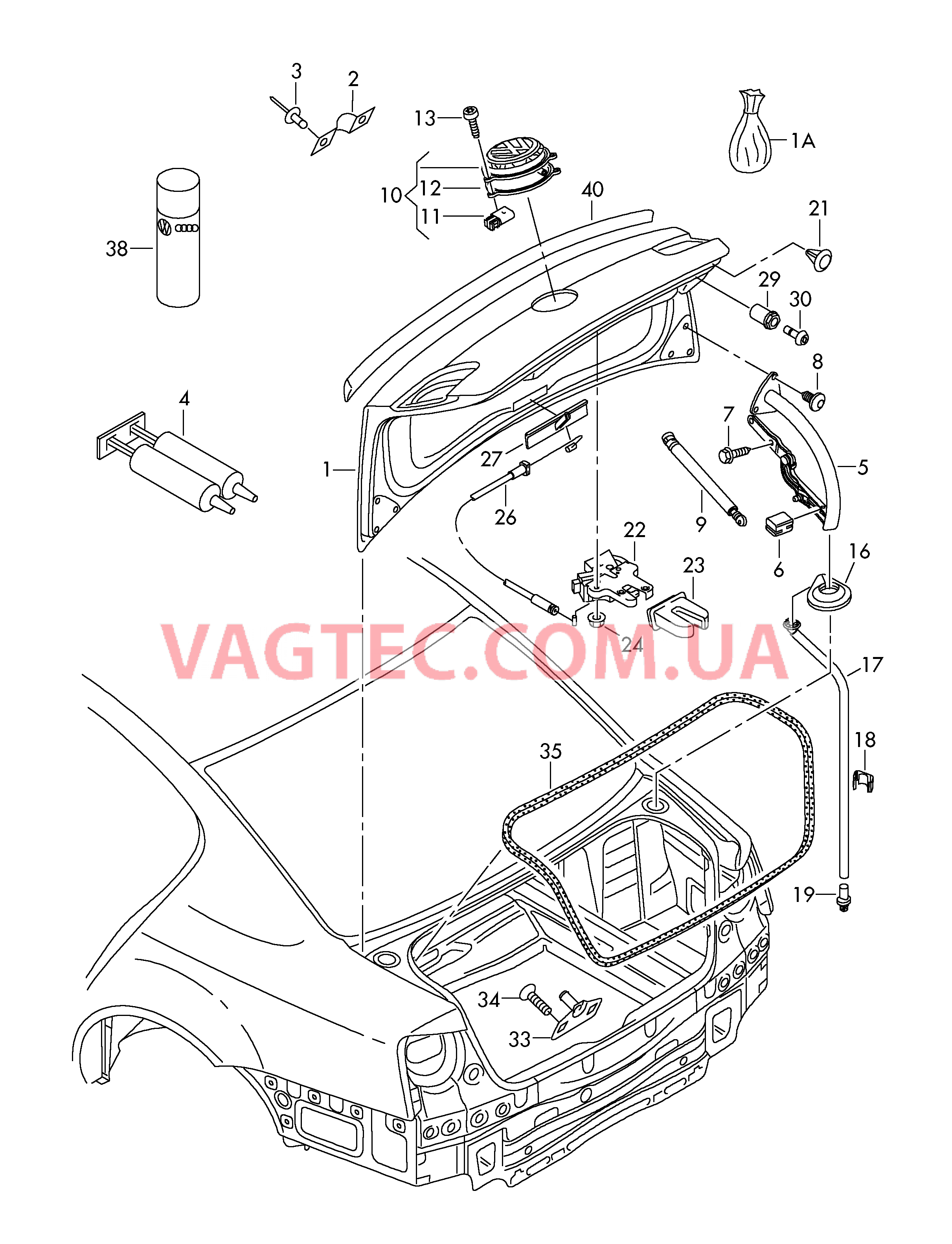 Крышка багажного отсека Замок  для VOLKSWAGEN Passat 2006