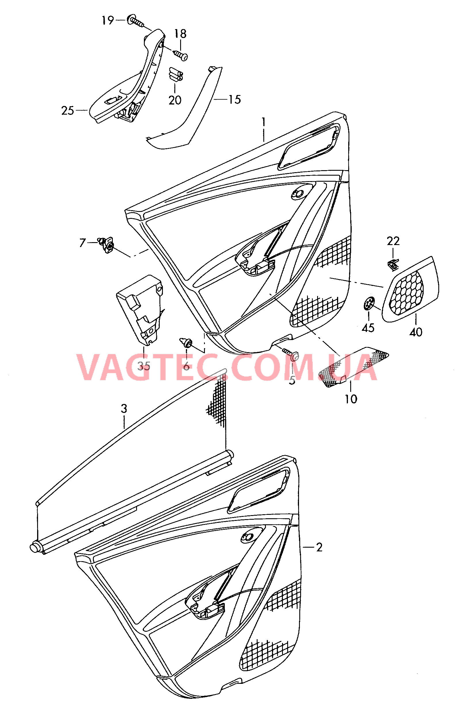 Обшивки дверей  F             >> 3C-6-030 000* для VOLKSWAGEN Passat 2006