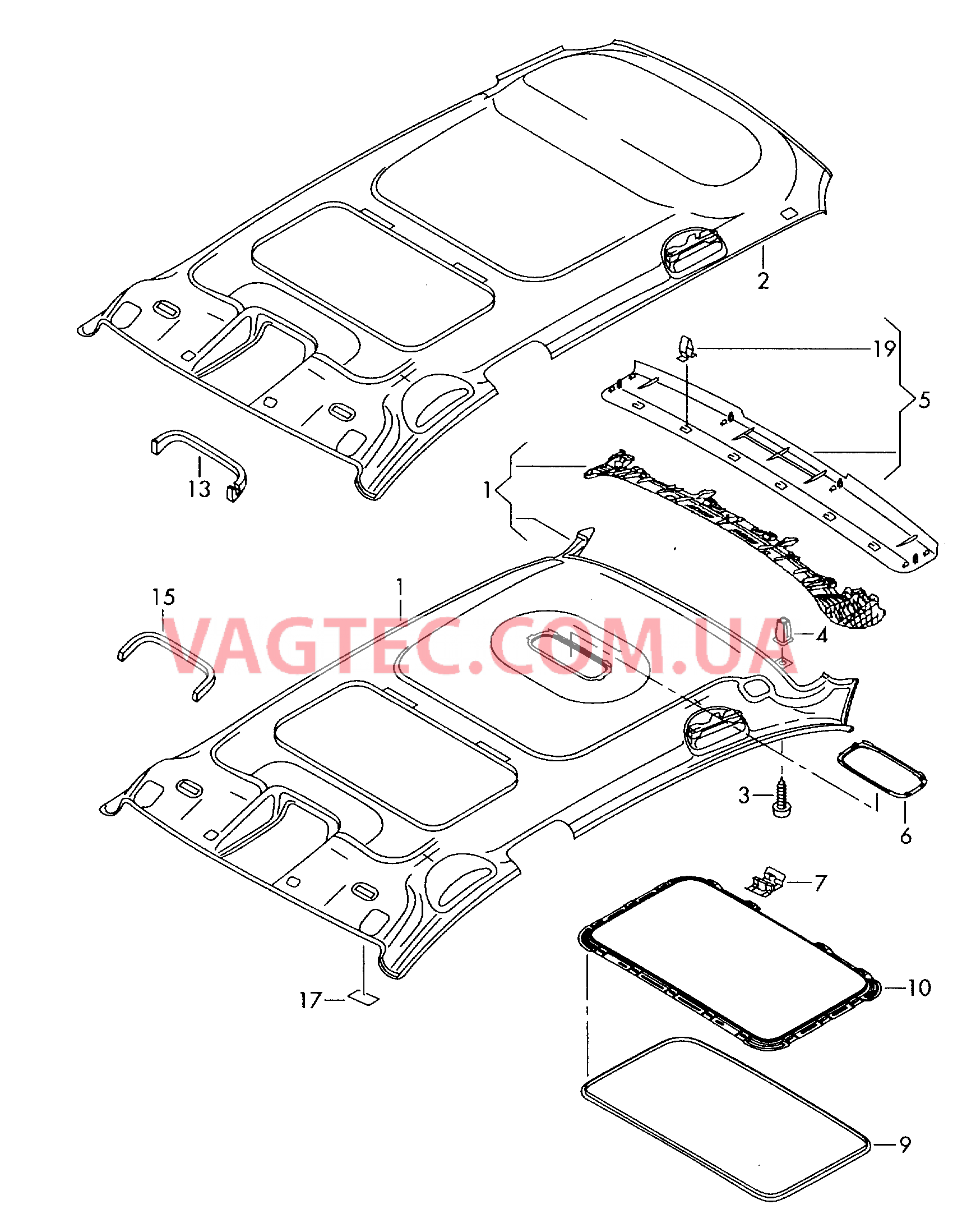 Обивка крыши Замыкающая облицовка Детали не в сборе  для VOLKSWAGEN Passat 2008