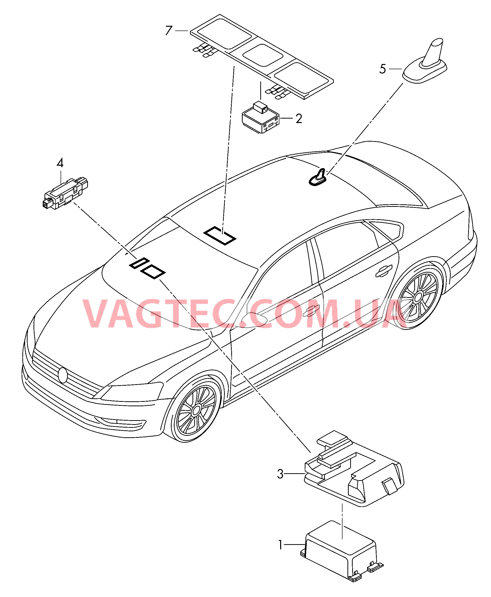 Блок управления онлайн-сервисов  для VOLKSWAGEN Passat 2011-1