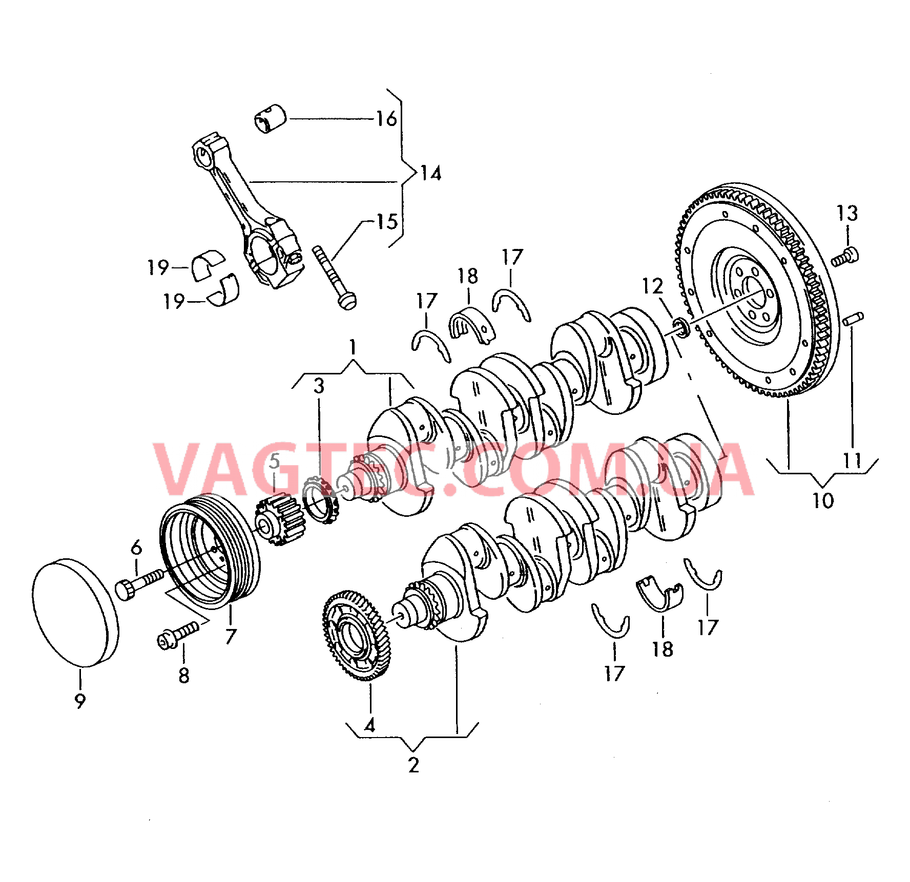 Коленчатый вал Шатун Опора  для VOLKSWAGEN Passat 2008