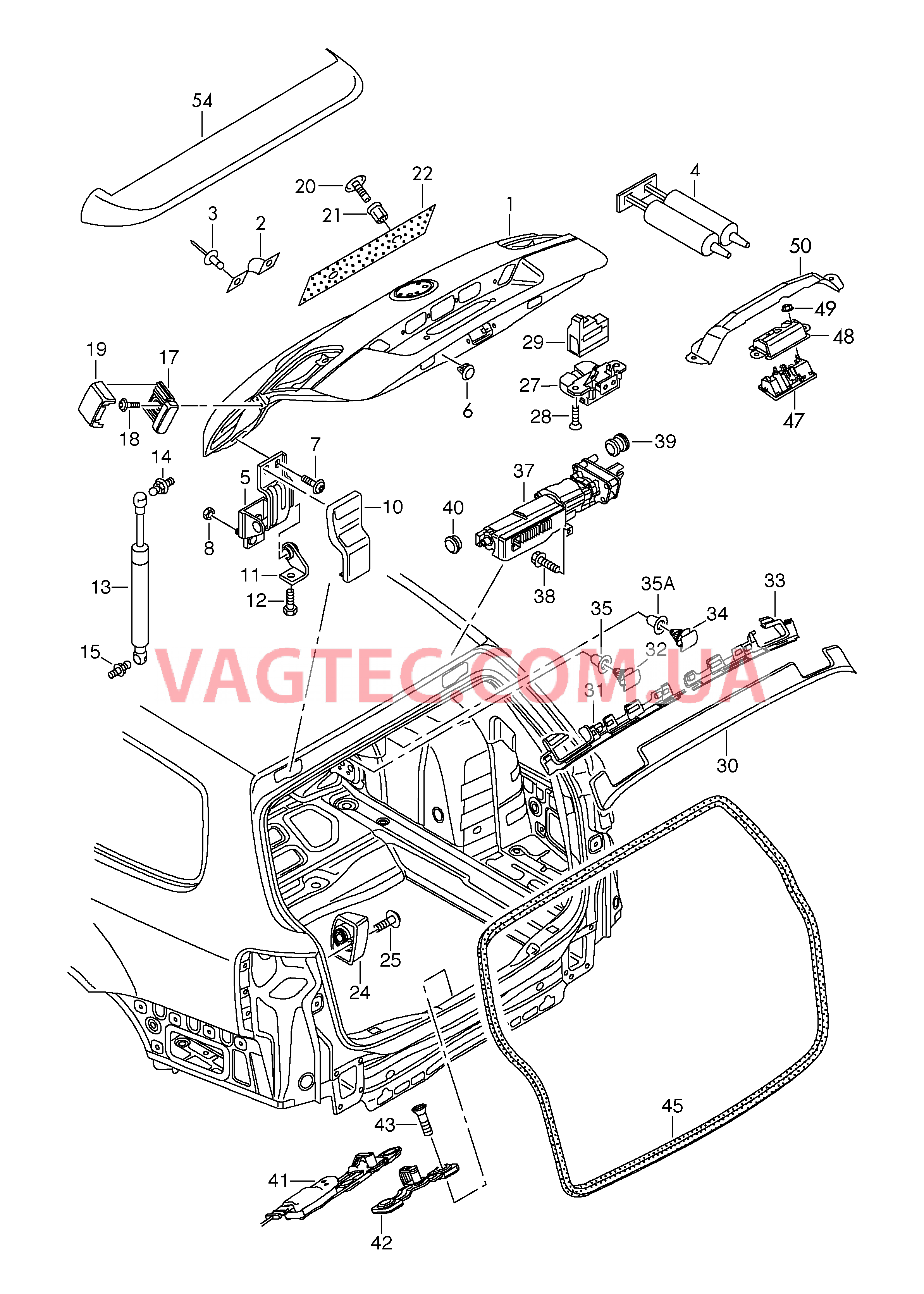 Крышка багажного отсека  F 3C-8E115 801>> F 3C-8Р064 071>> для VOLKSWAGEN Passat 2008