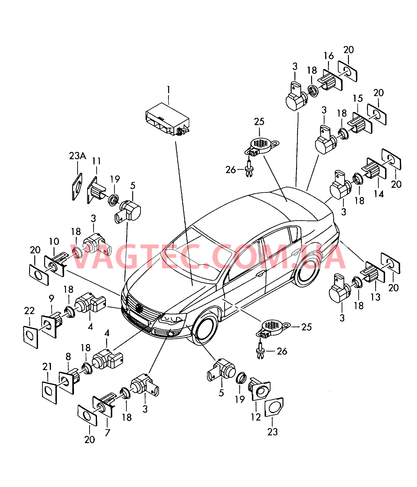  Парковочный ассистент  для VOLKSWAGEN Passat 2009