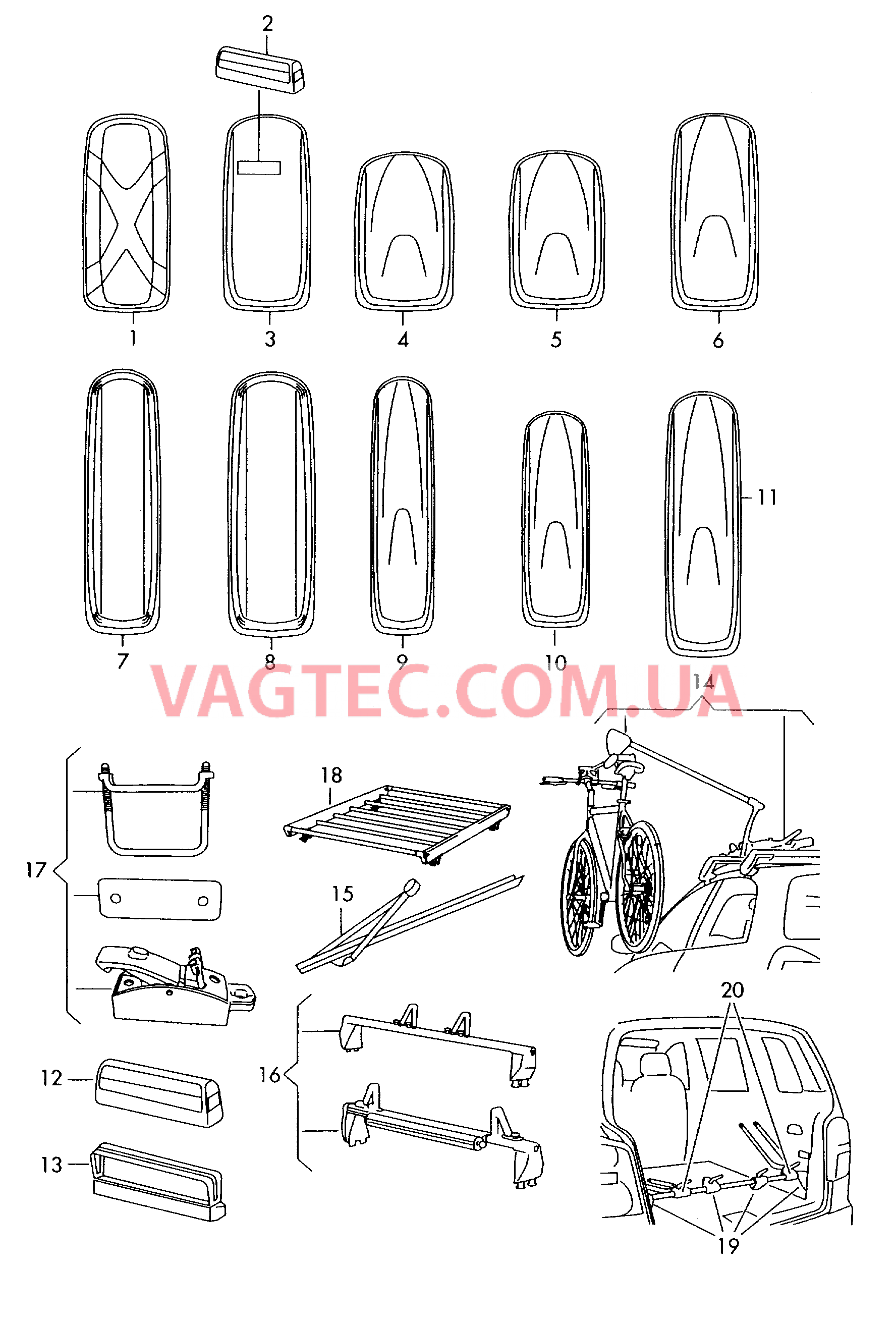 Крытый багажник на крыше  для VOLKSWAGEN Passat 2009