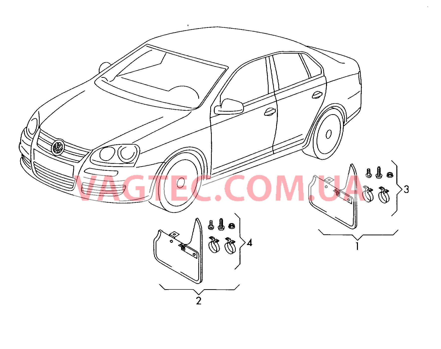 Оригинальные аксессуары 1 комплект брызговиков левых и правых    для VOLKSWAGEN Passat 2011