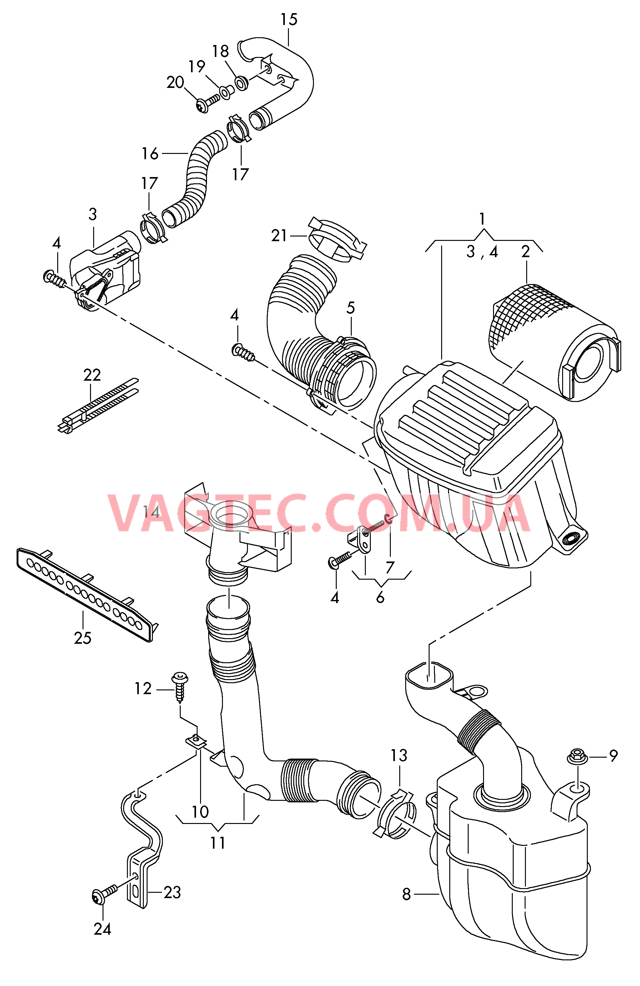 Возд. фильтр с сопутств. деталями  для VOLKSWAGEN Passat 2009