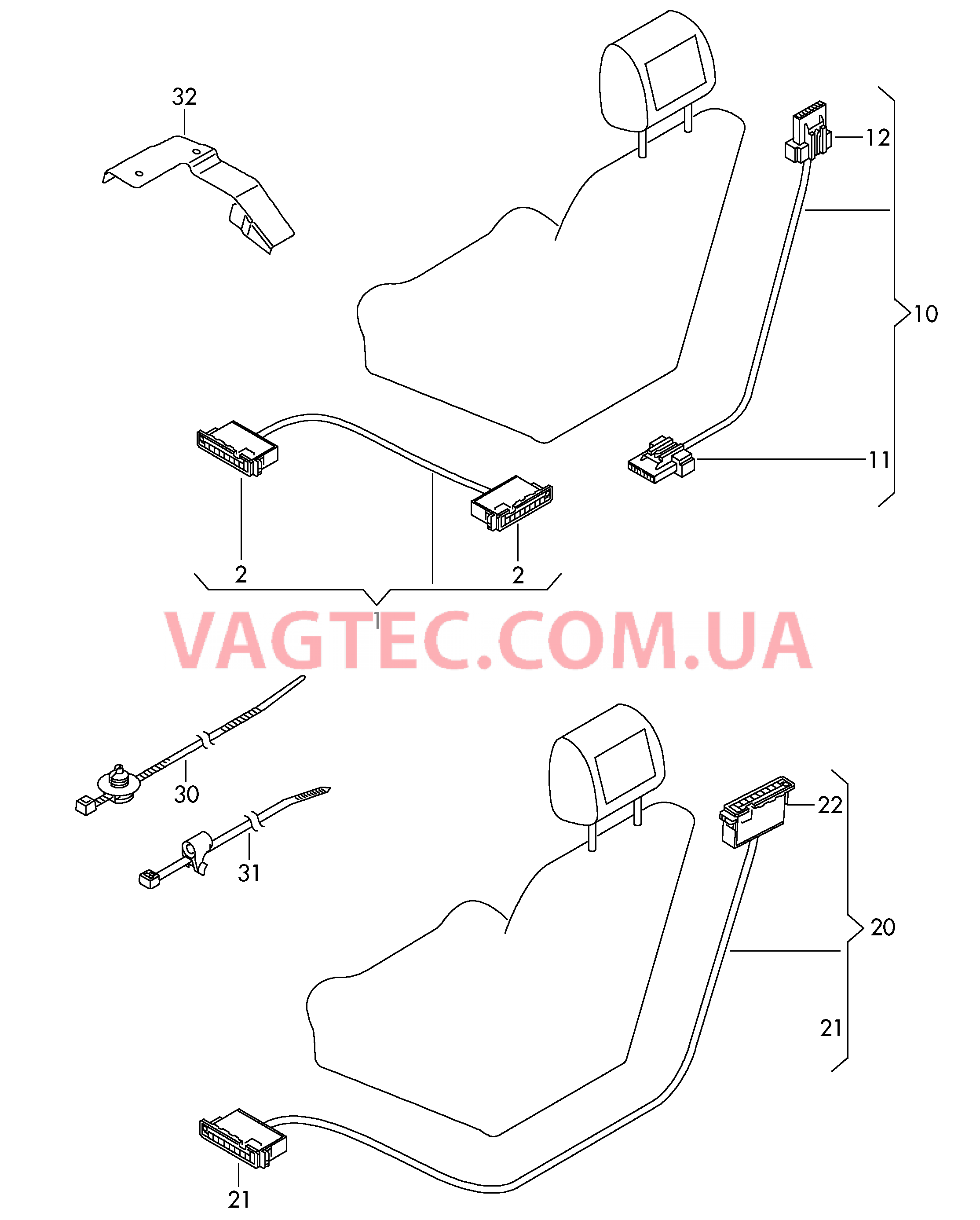 Жгут проводов монитора  для VOLKSWAGEN Passat 2009