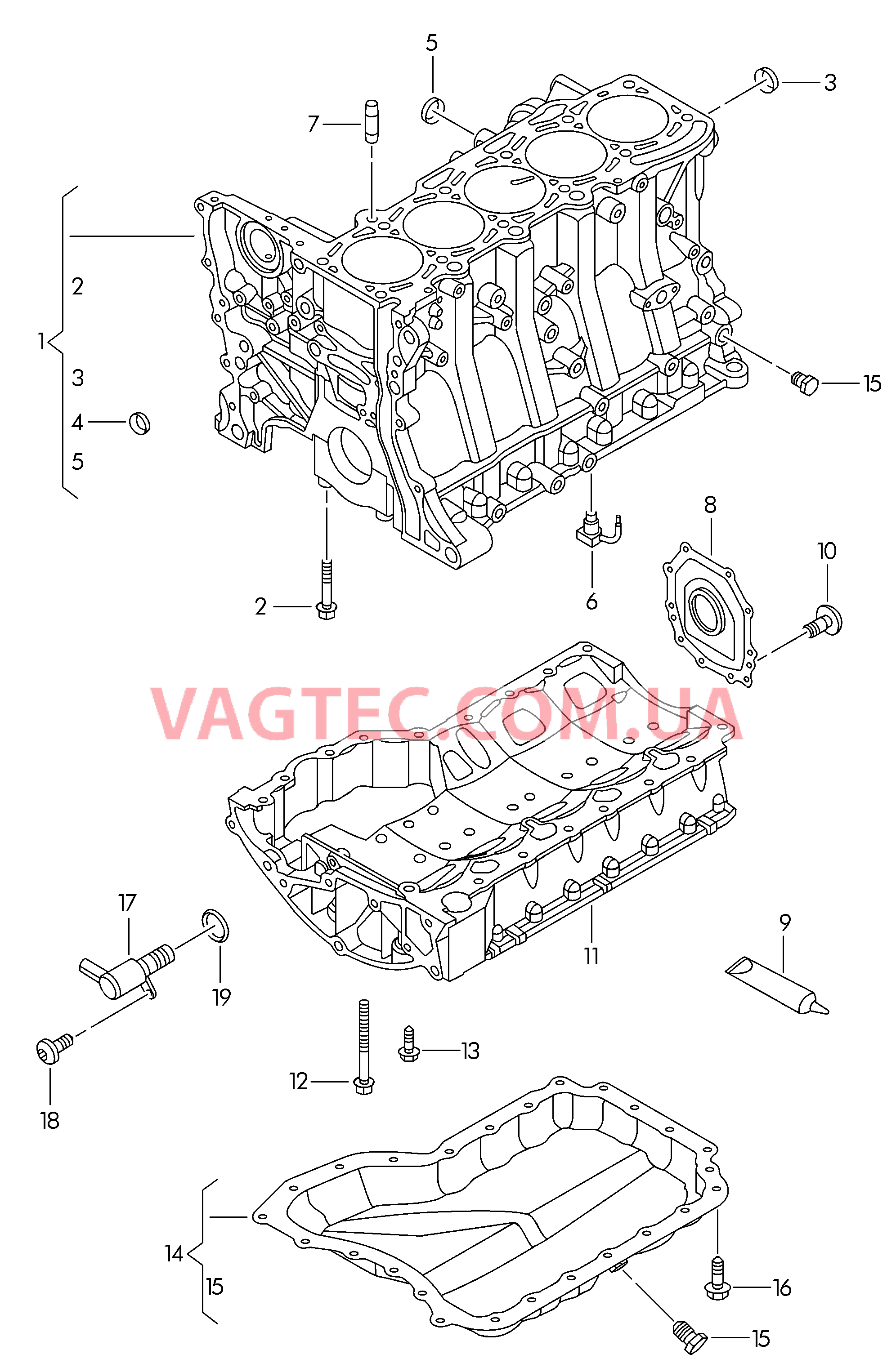 Блок цилиндров Масляный поддон  для VOLKSWAGEN Jetta 2017-2