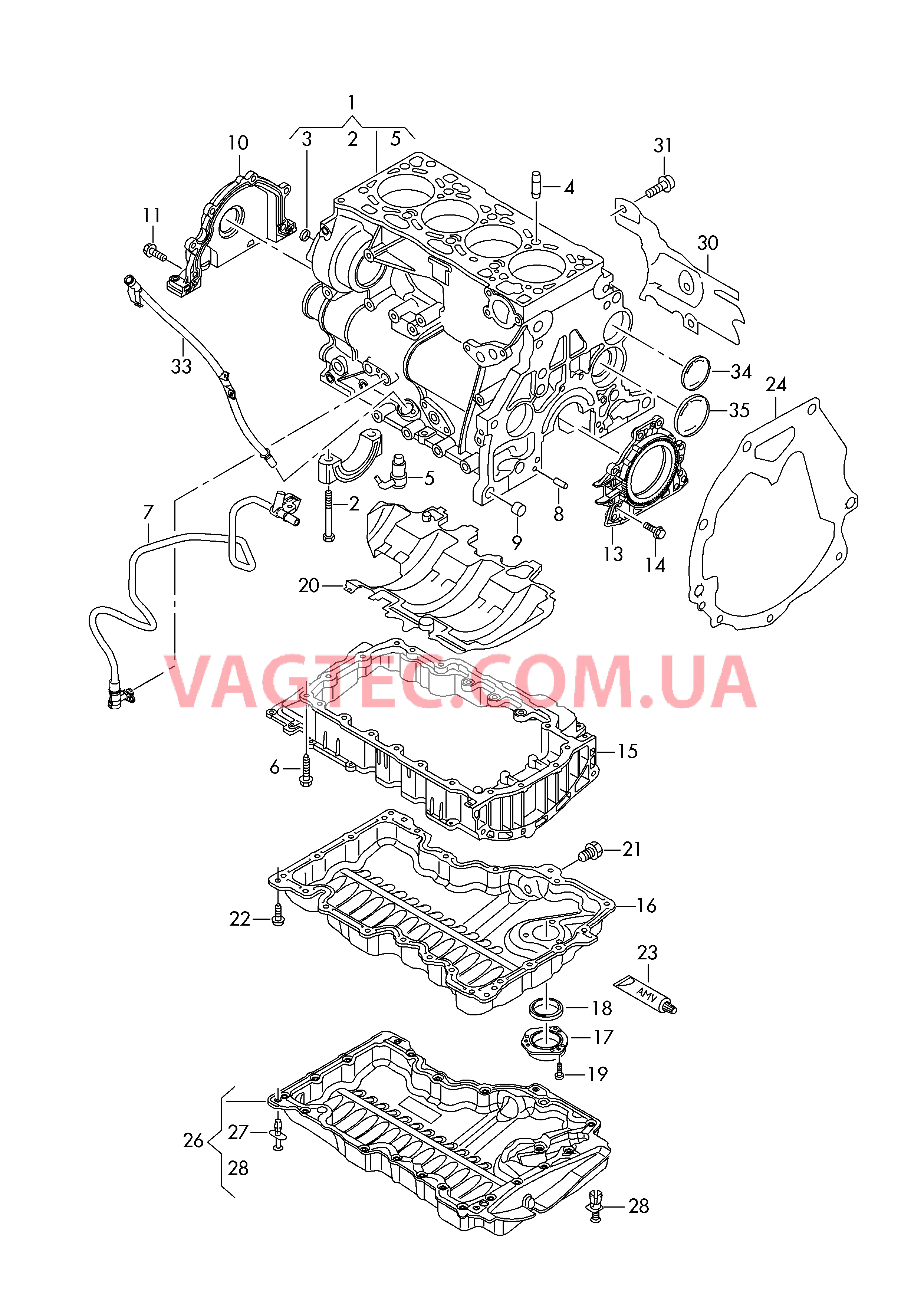 Блок цилиндров Масляный поддон  для VOLKSWAGEN Passat 2015