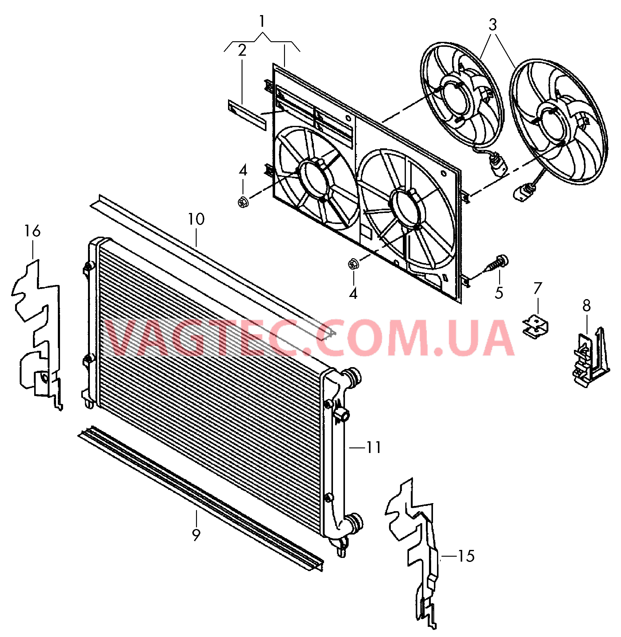 Рамка для двух вентиляторов Воздуховод  для VOLKSWAGEN Beetle.Cabriolet 2018