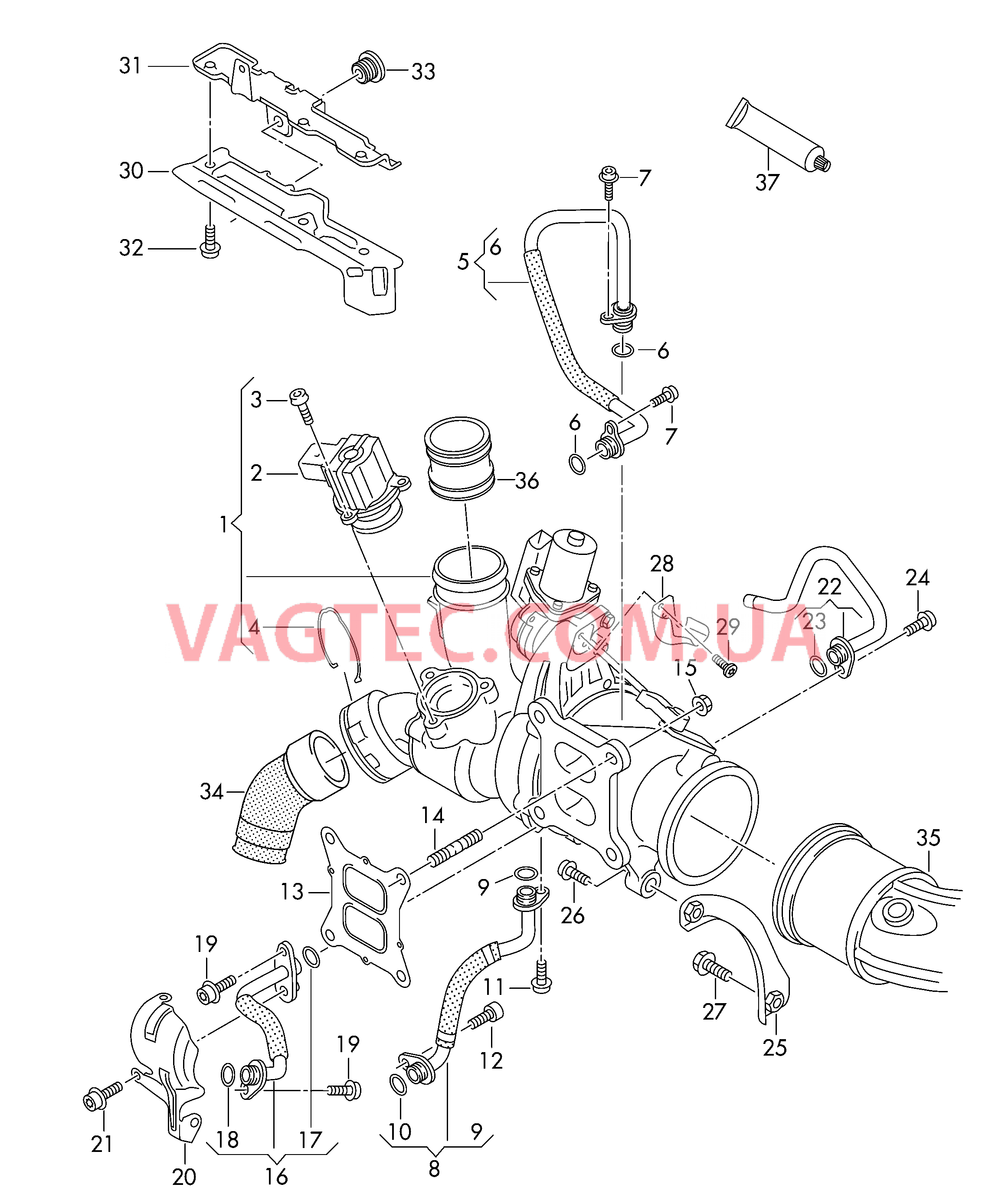 Выпускной коллектор с турбонагнетателем  для VOLKSWAGEN Jetta 2017-2