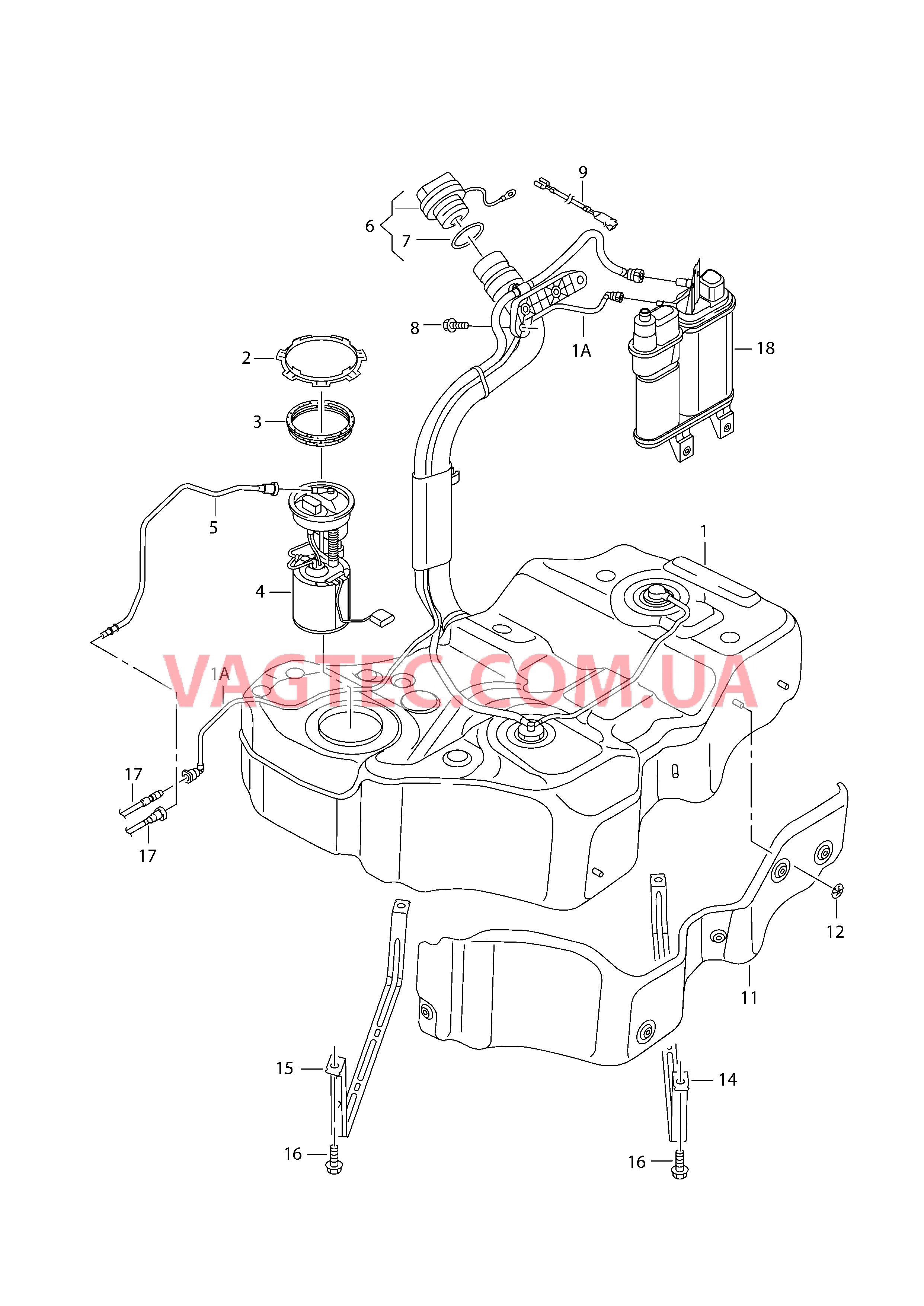 Топливный бак с навесными деталями  для VOLKSWAGEN Passat 2018