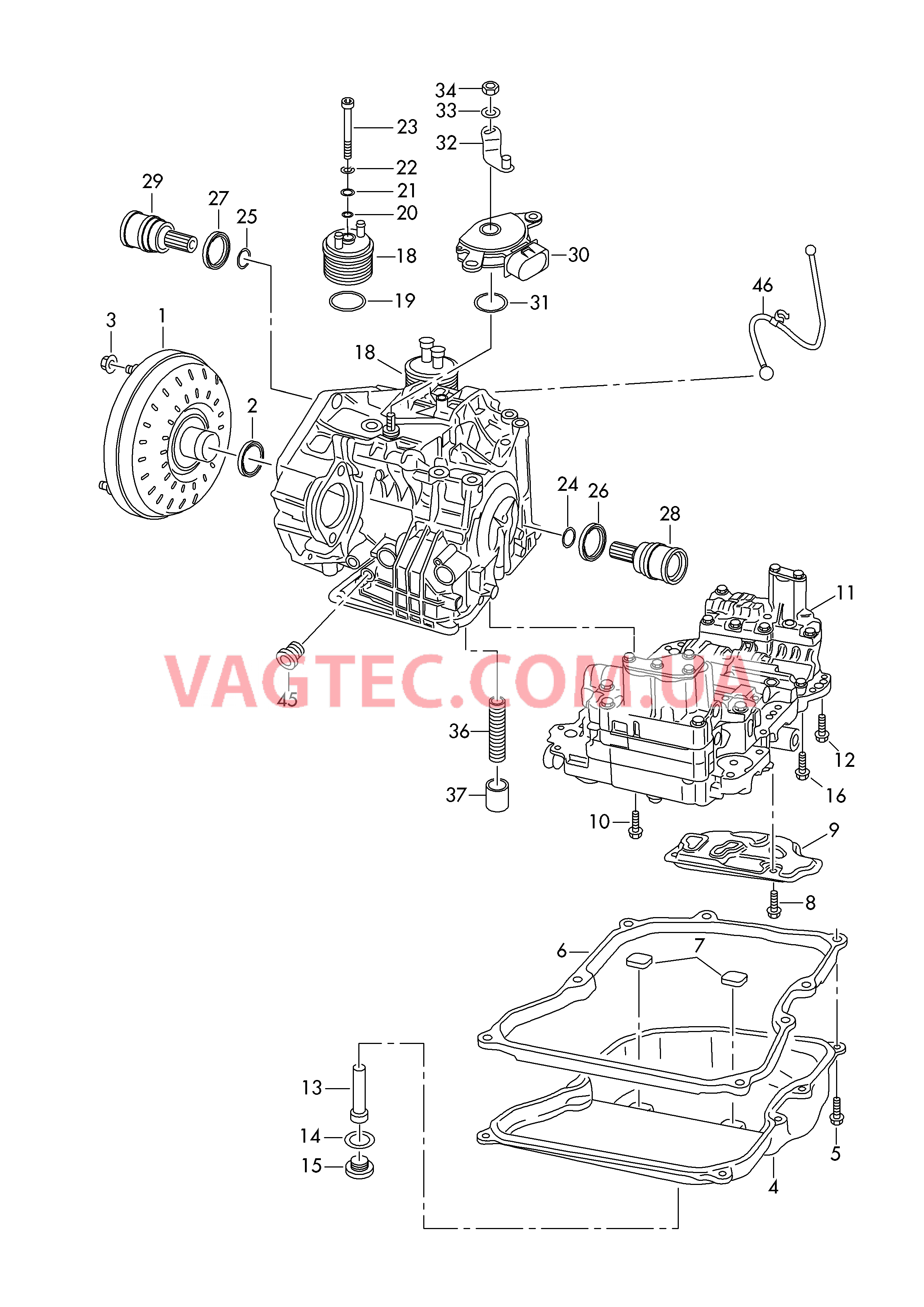 Преобразователь Масляный поддон Блок клапанов АКП для 6-ступенчатой АКП  для VOLKSWAGEN Passat 2018