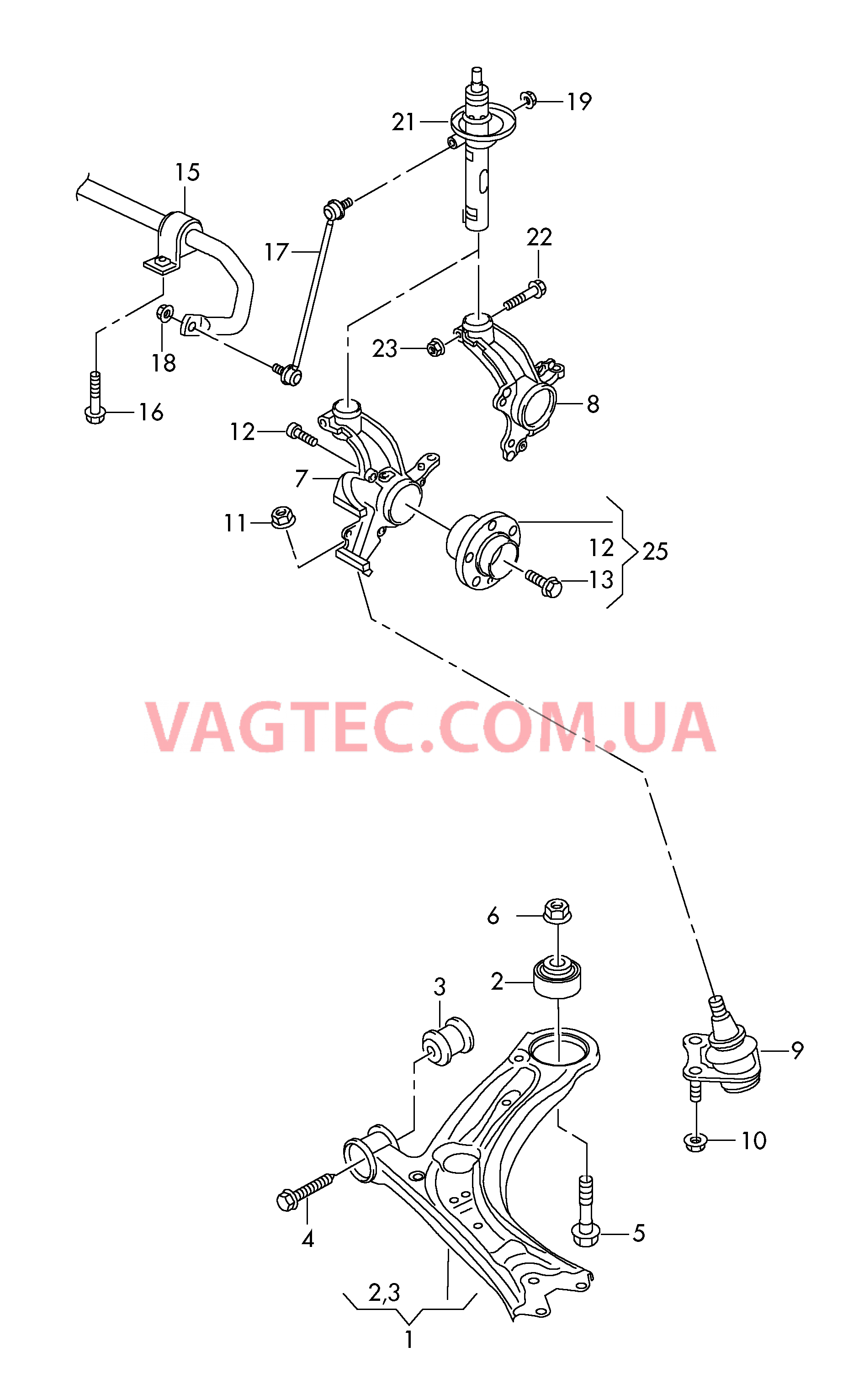 Рычаг подвески, поперечный Поворотный кулак Стабилизатор  для VOLKSWAGEN Passat 2014