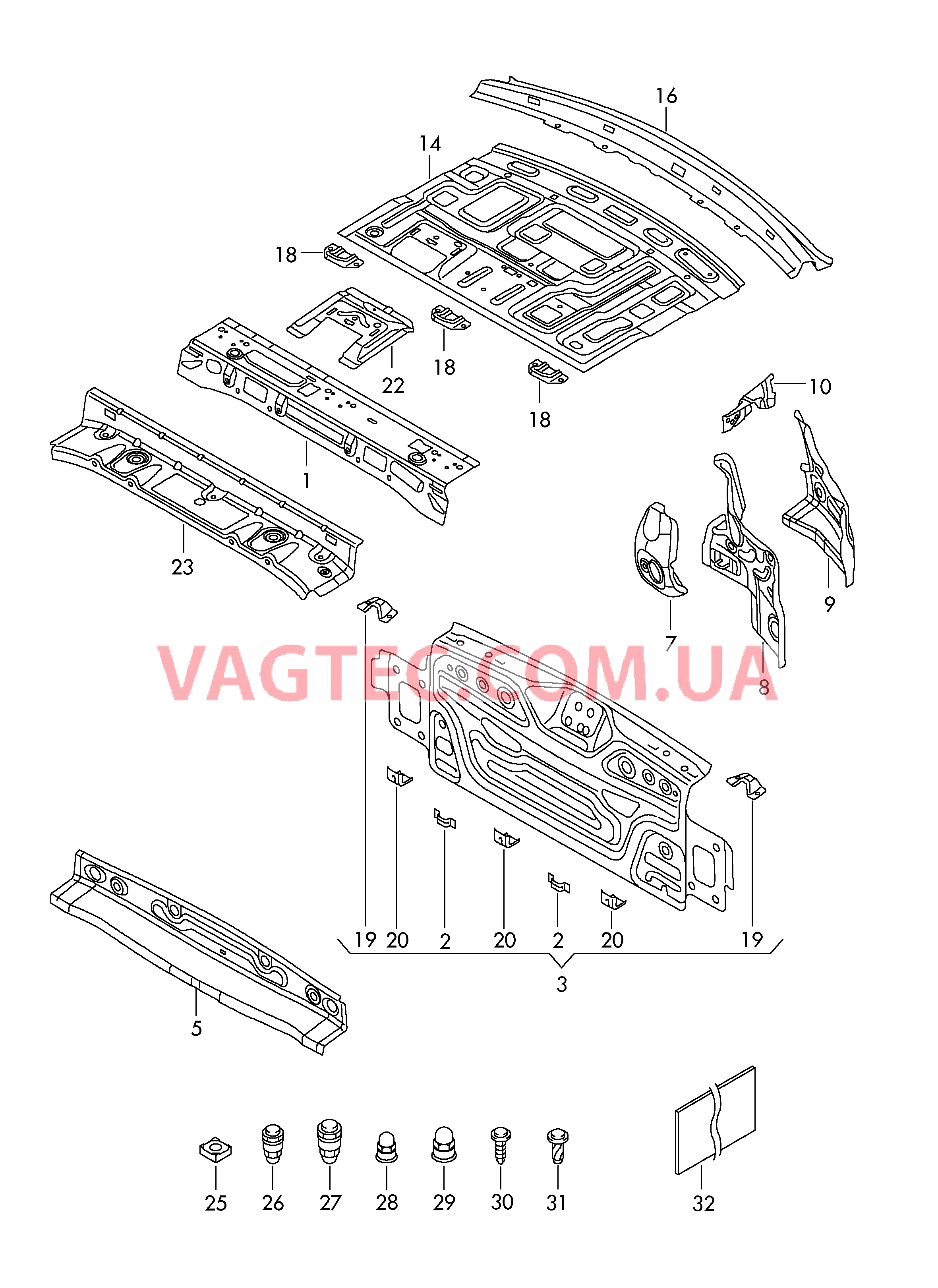 Задняя панель  для VOLKSWAGEN Passat 2015