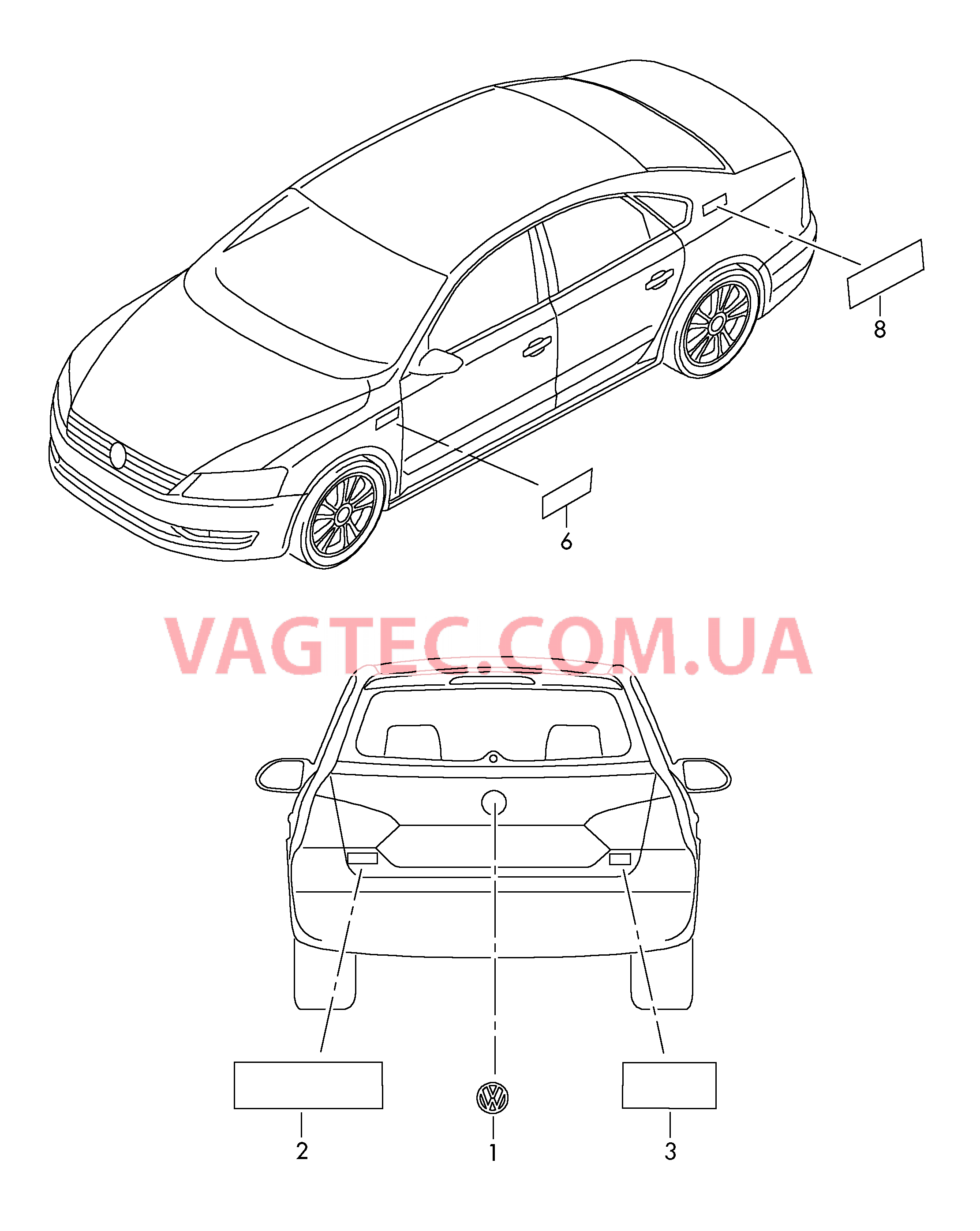 Надписи  для VOLKSWAGEN Passat 2015