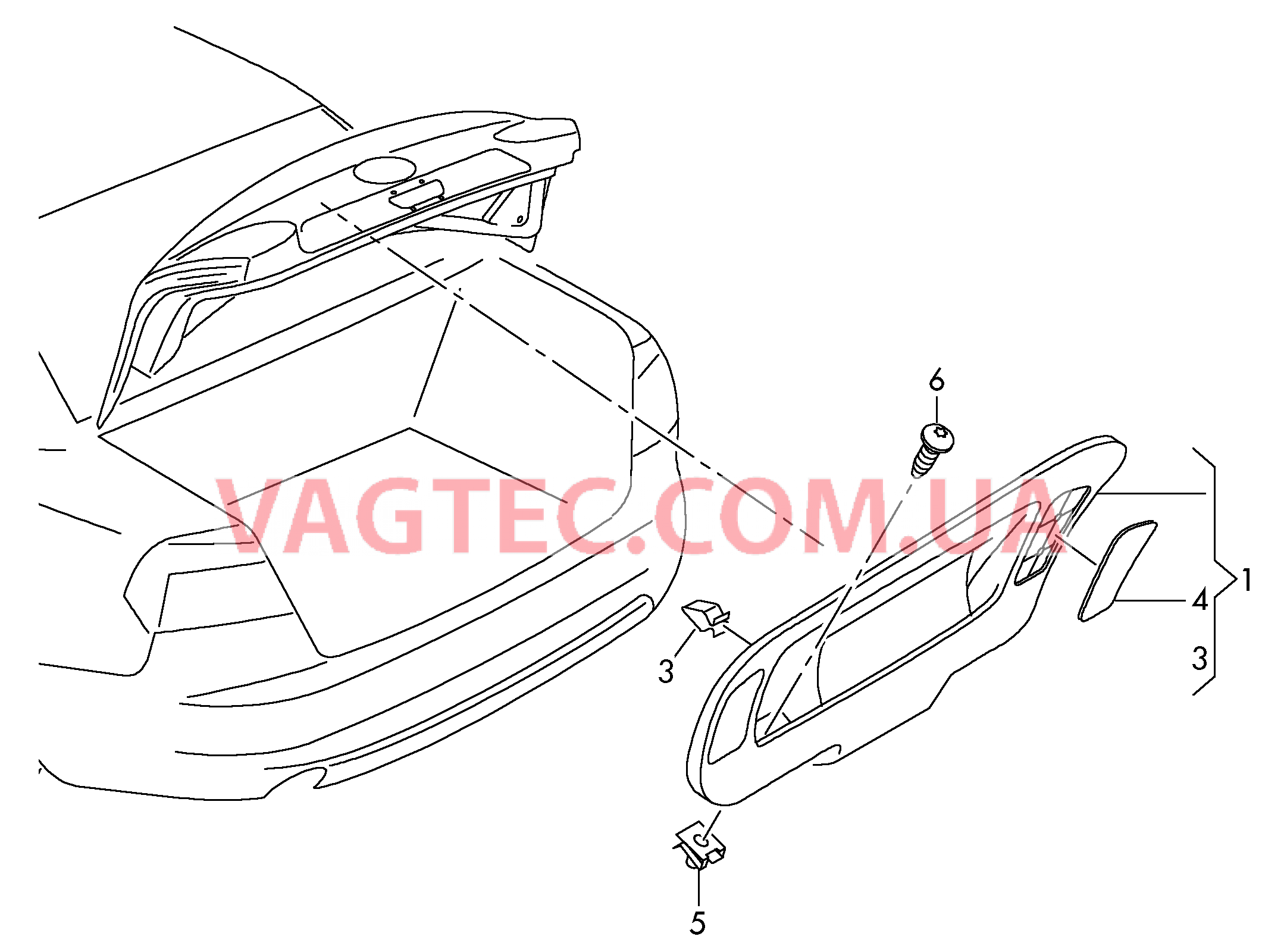 Облицовка крышки багаж. отсека  для VOLKSWAGEN Passat 2018