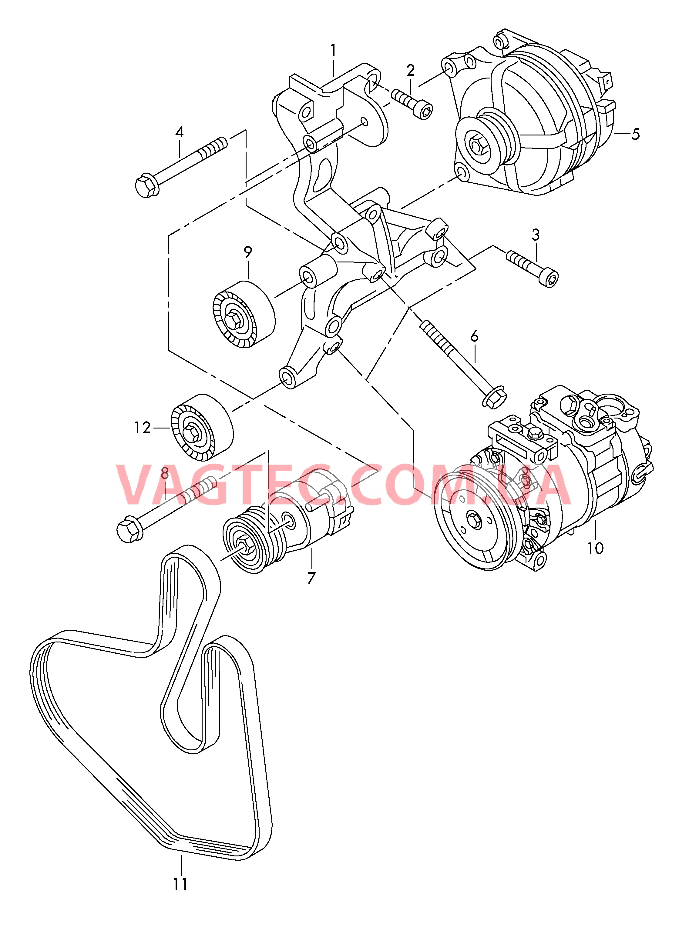 Детали подключения и крепления для генератора  Поликлиновой ремень  для VOLKSWAGEN Passat 2019