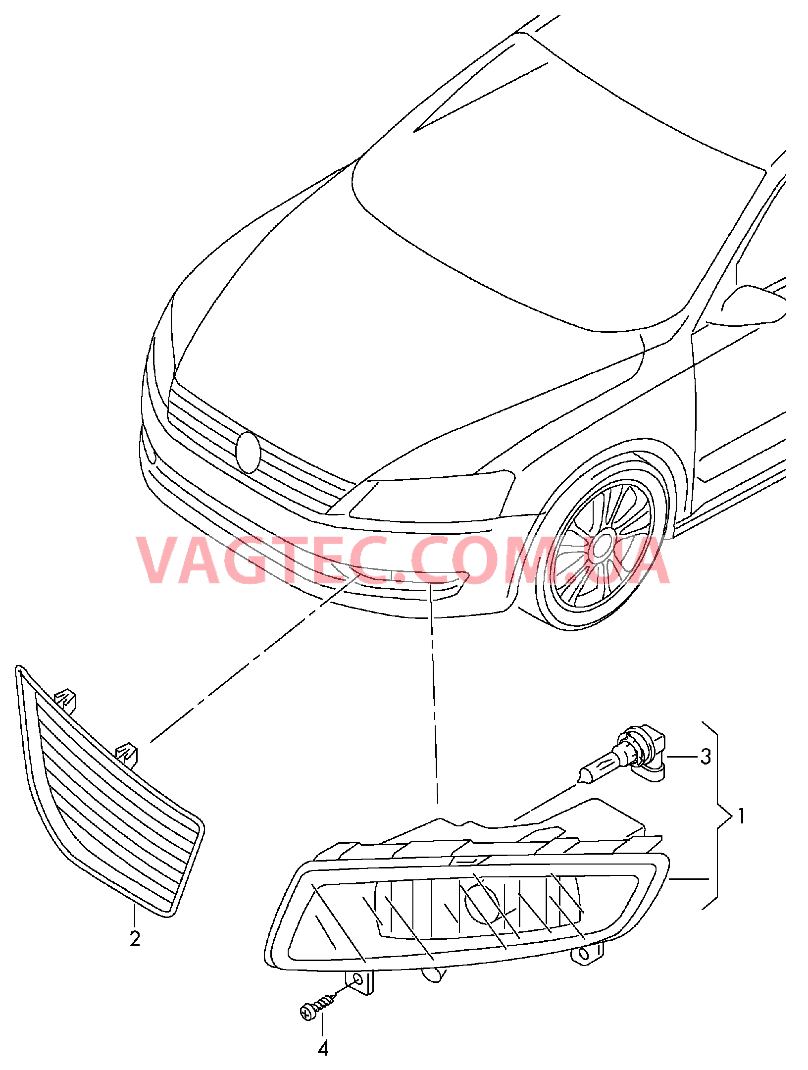 Галоген. противотуманная фара  для VOLKSWAGEN Passat 2013