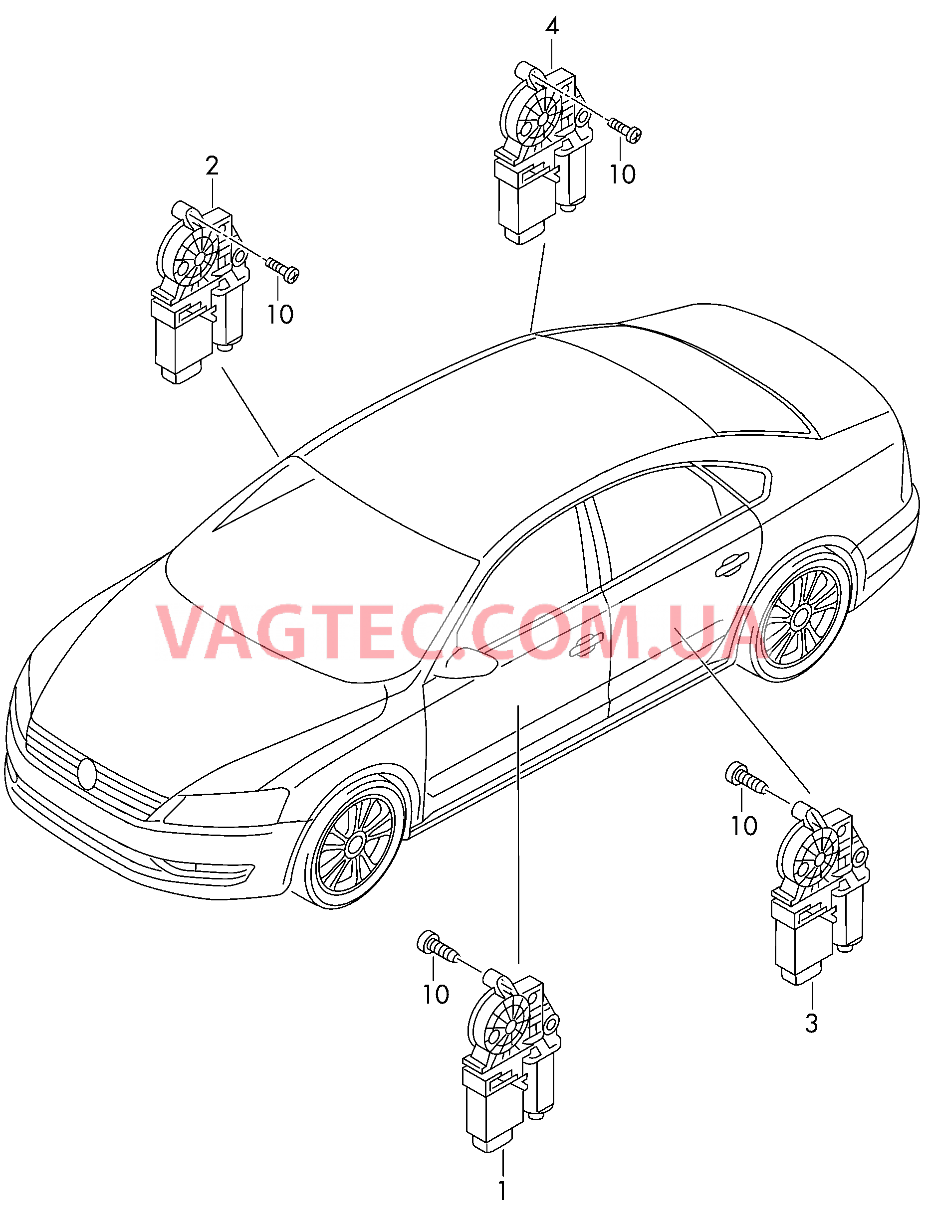 Эл.двигатель стеклоподъёмника  D             >> - 30.03.2015 для VOLKSWAGEN Passat 2013