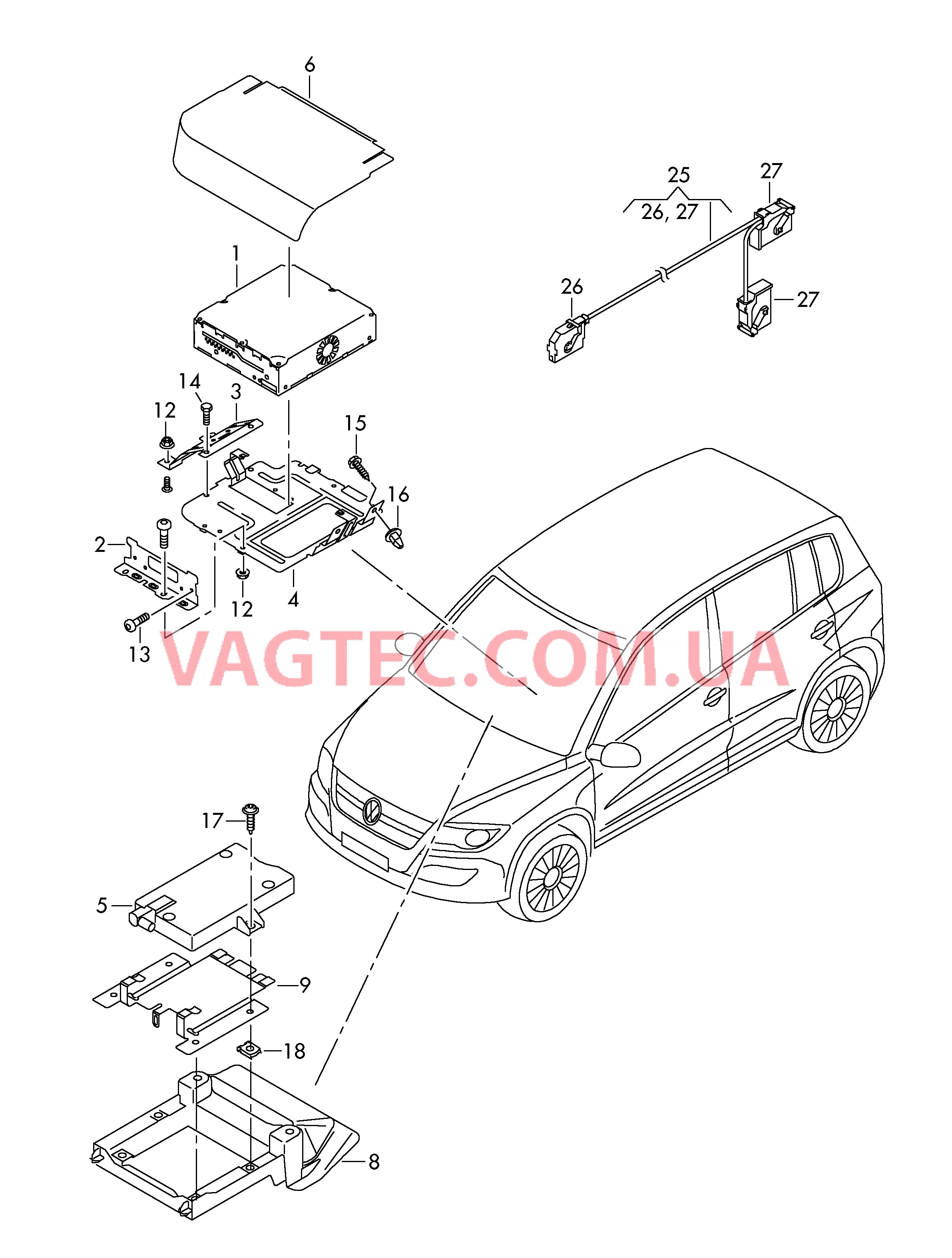 Электродетали для аналогового/ цифрового ТВ-тюнера   D             >> - 28.05.2012 для VOLKSWAGEN Tiguan 2013