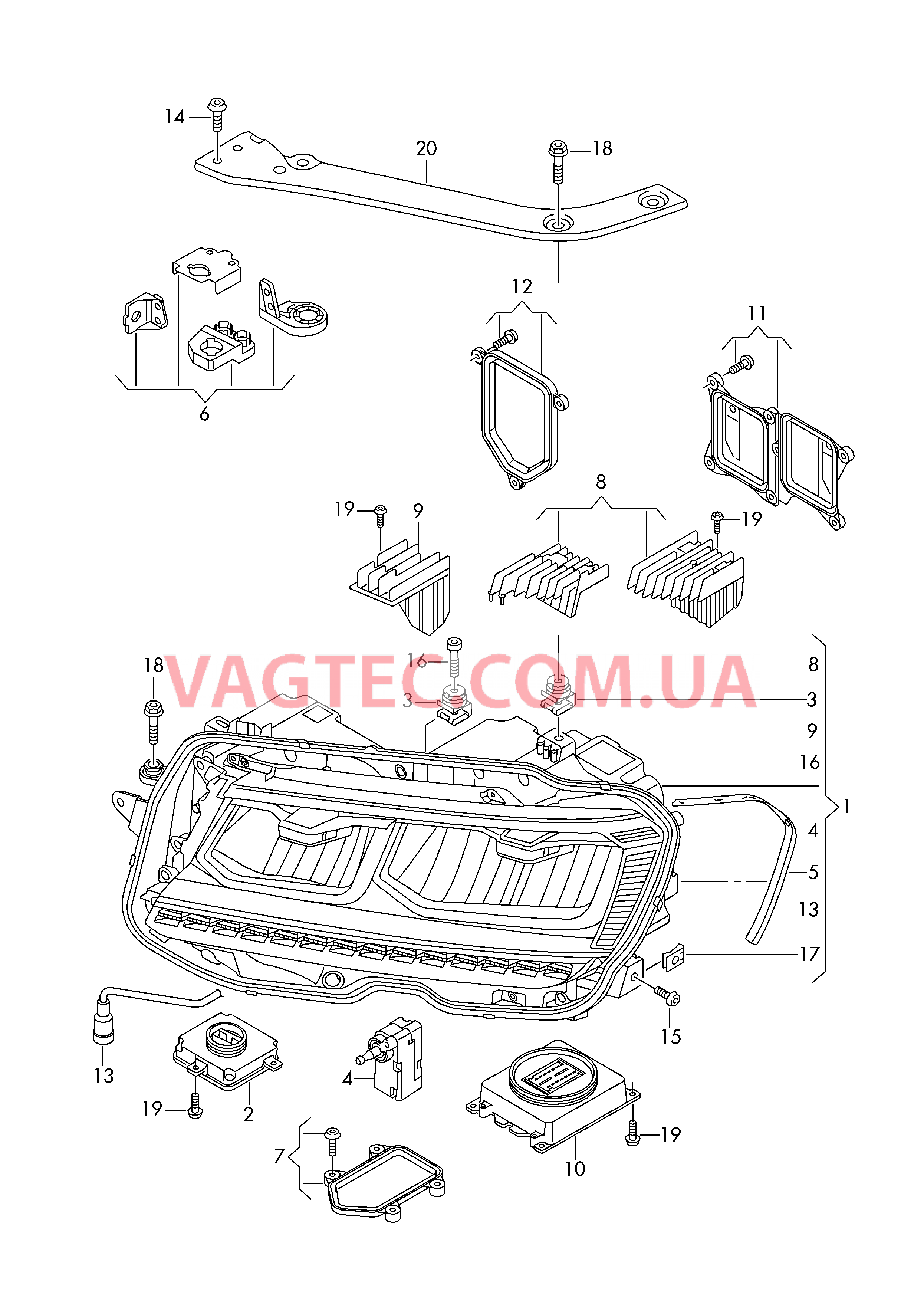 Светодиодные фары  для VOLKSWAGEN Tiguan 2016-1