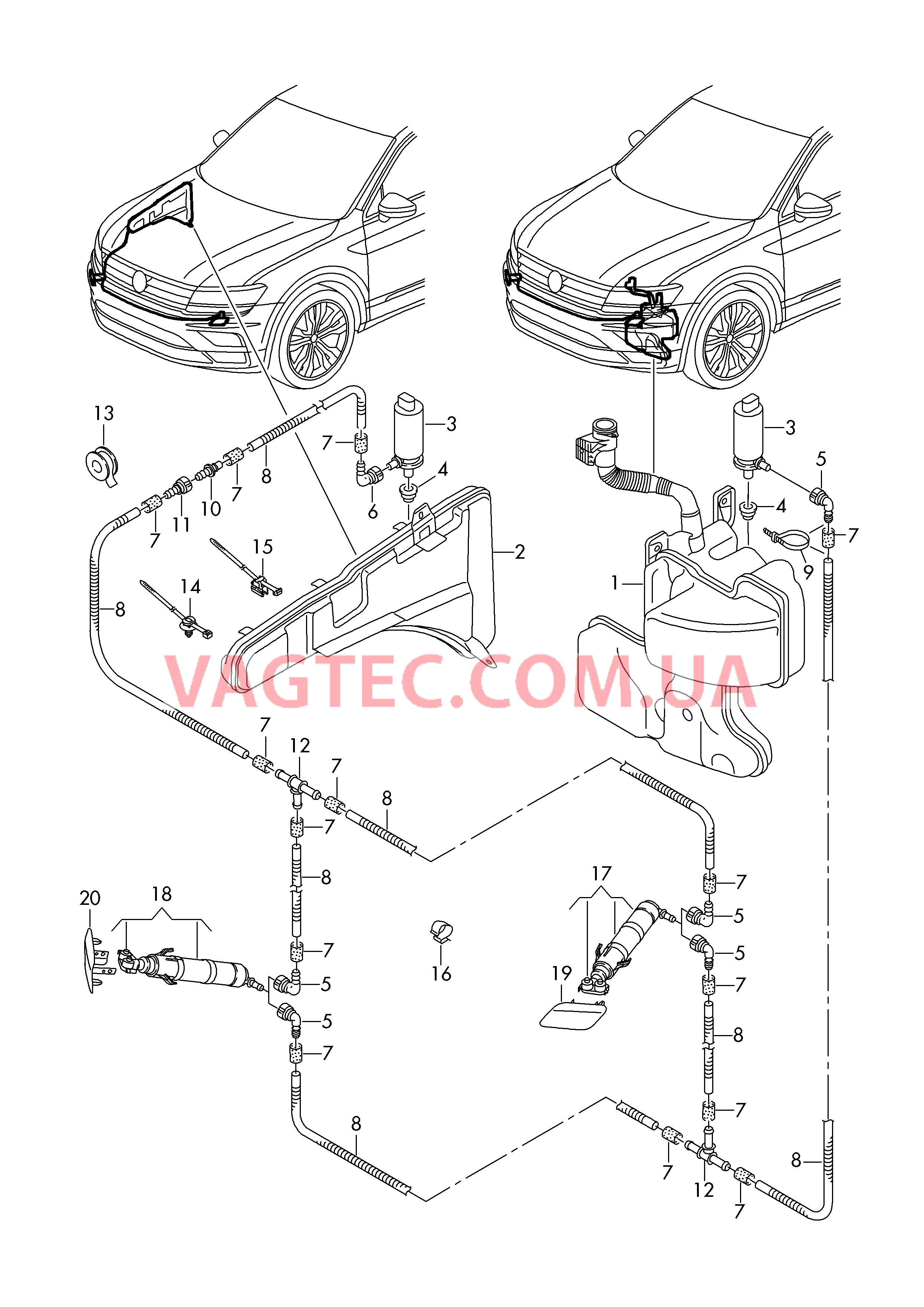 Омыватель фар  для VOLKSWAGEN Tiguan 2017-1