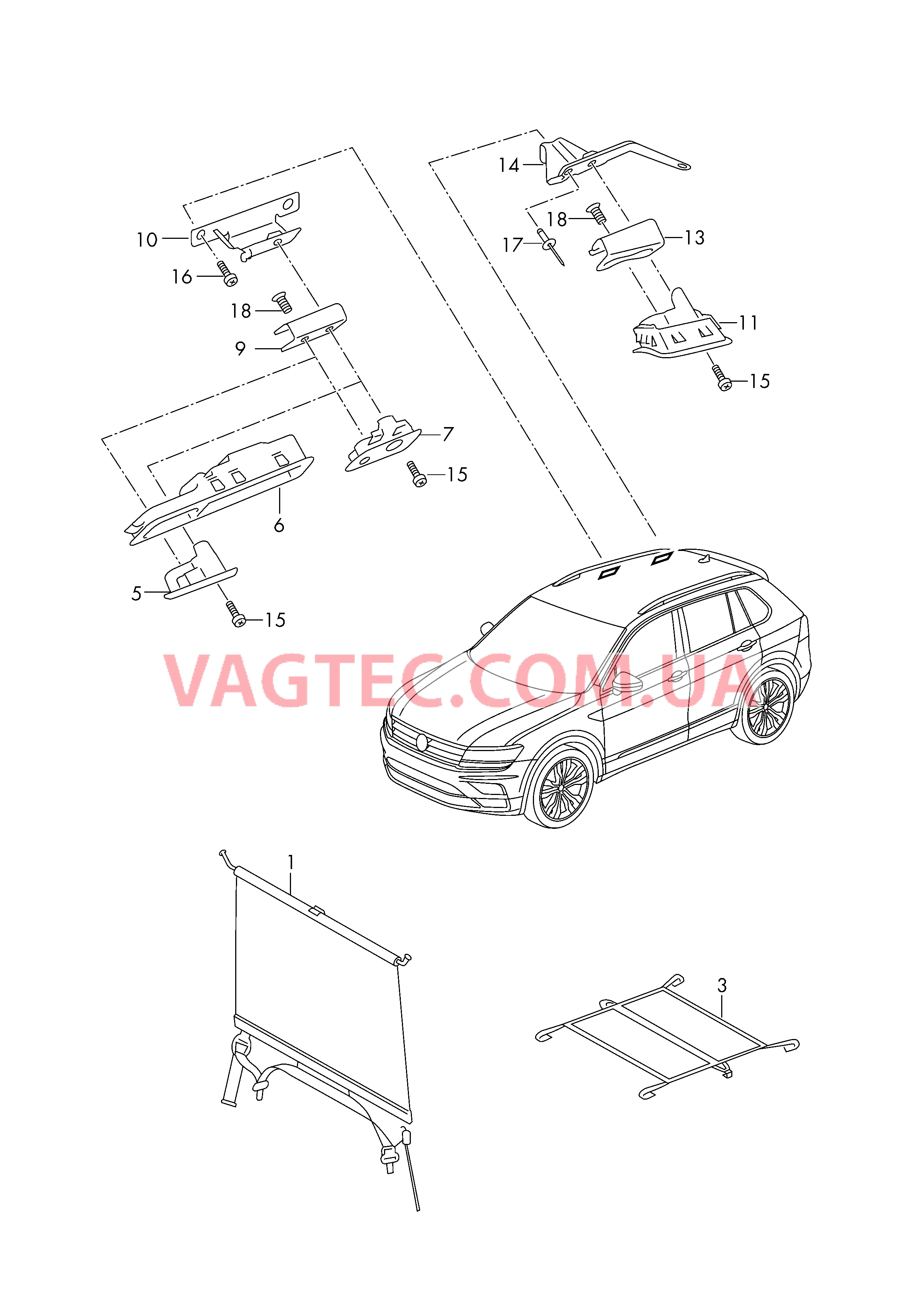 Перегородка-сетка  для VOLKSWAGEN TIGL 2019