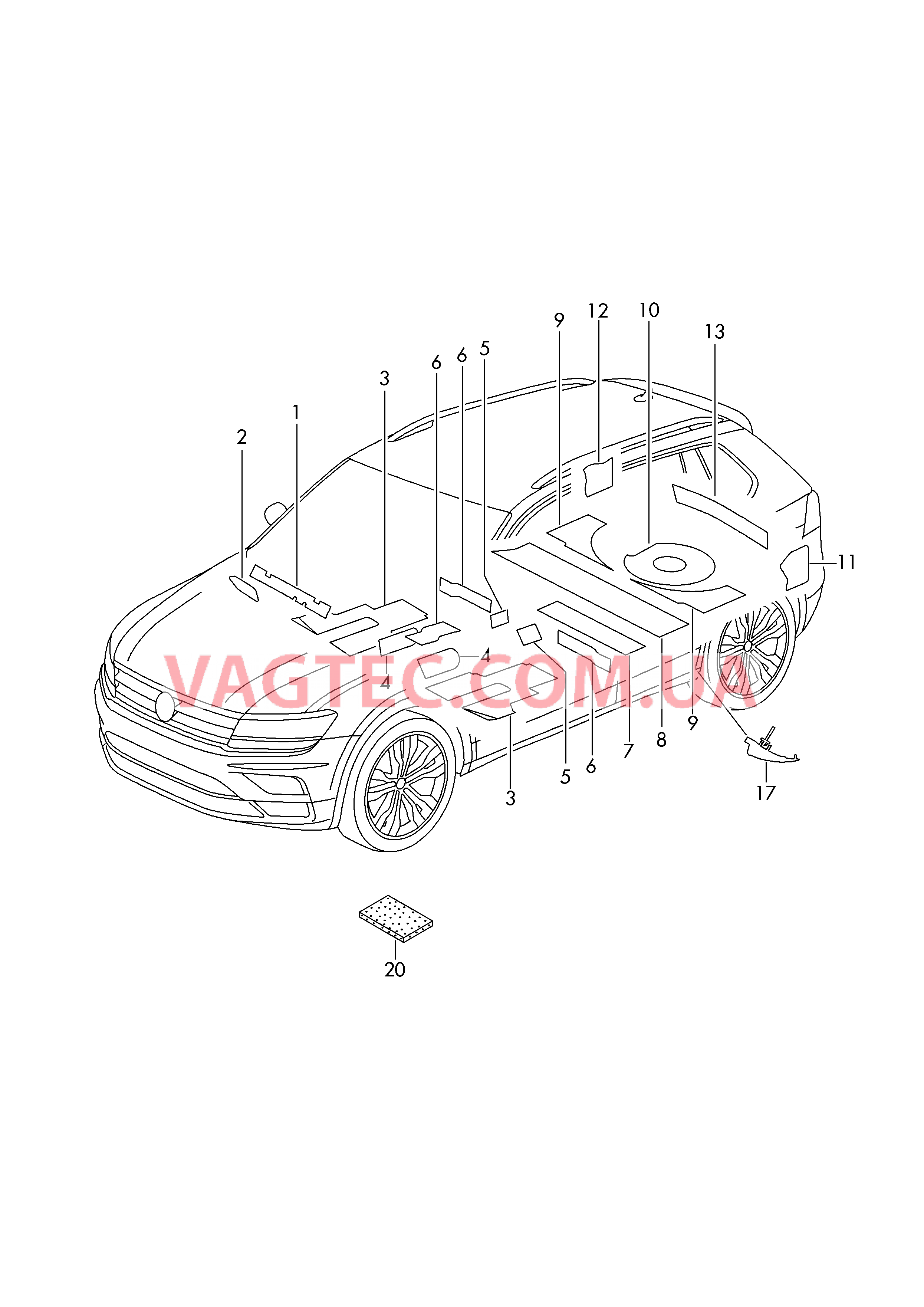 Изоляции  для VOLKSWAGEN TIGL 2018