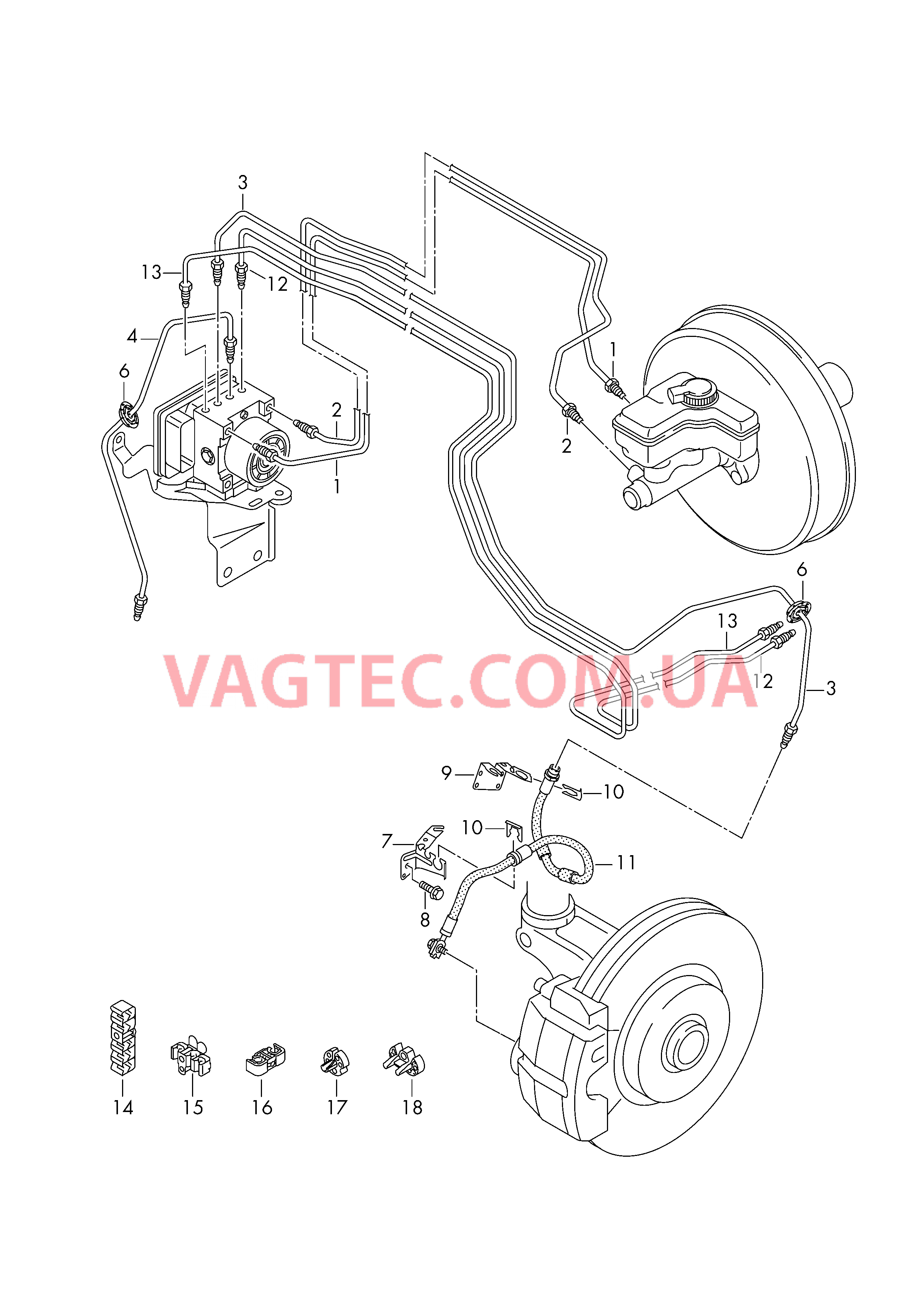 Тормозная трубка Тормозной шланг  для VOLKSWAGEN Arteon 2018
