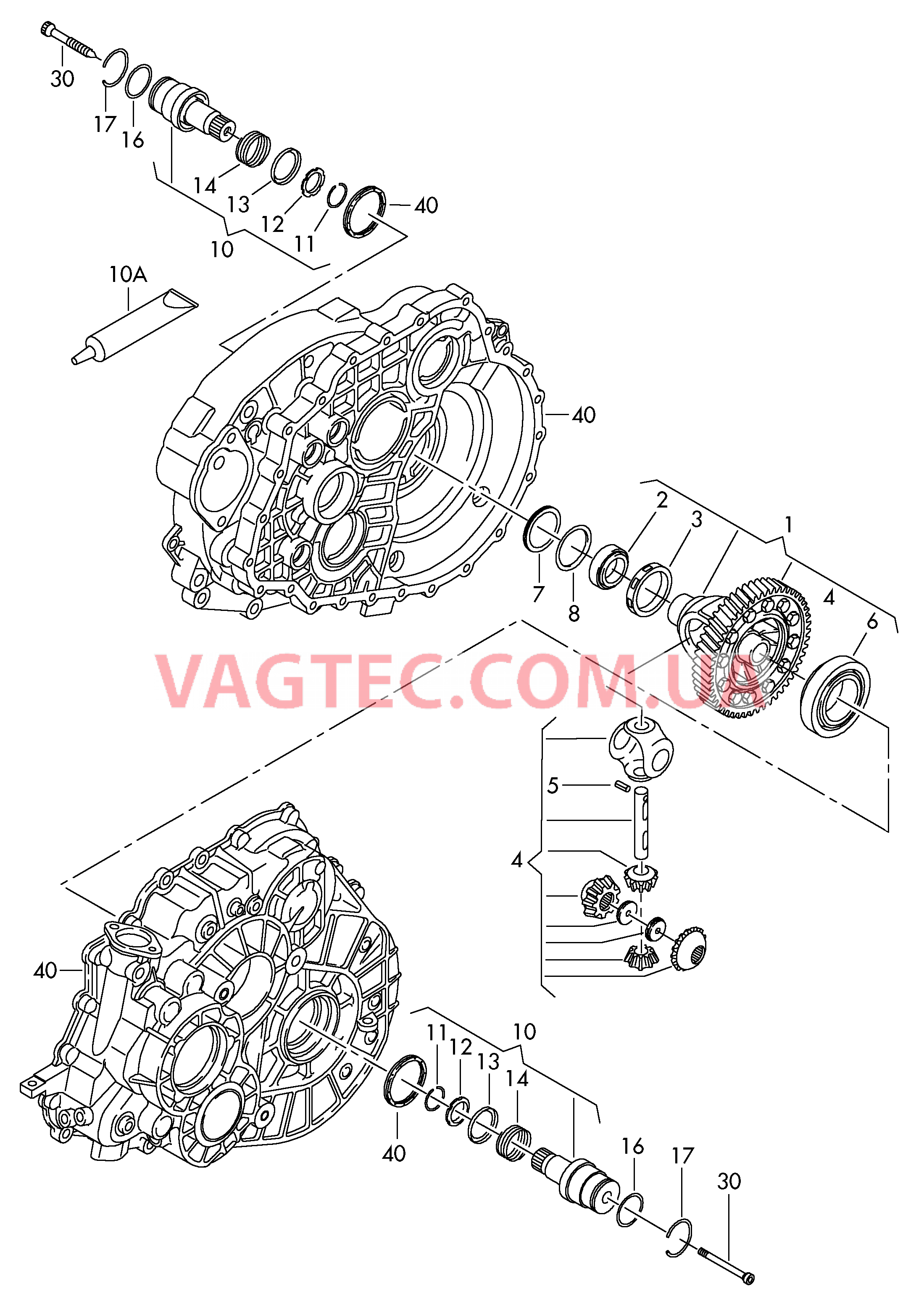 Дифференциал Полуосевой вал 6-ступ. механическая КП  для VOLKSWAGEN Tiguan 2008