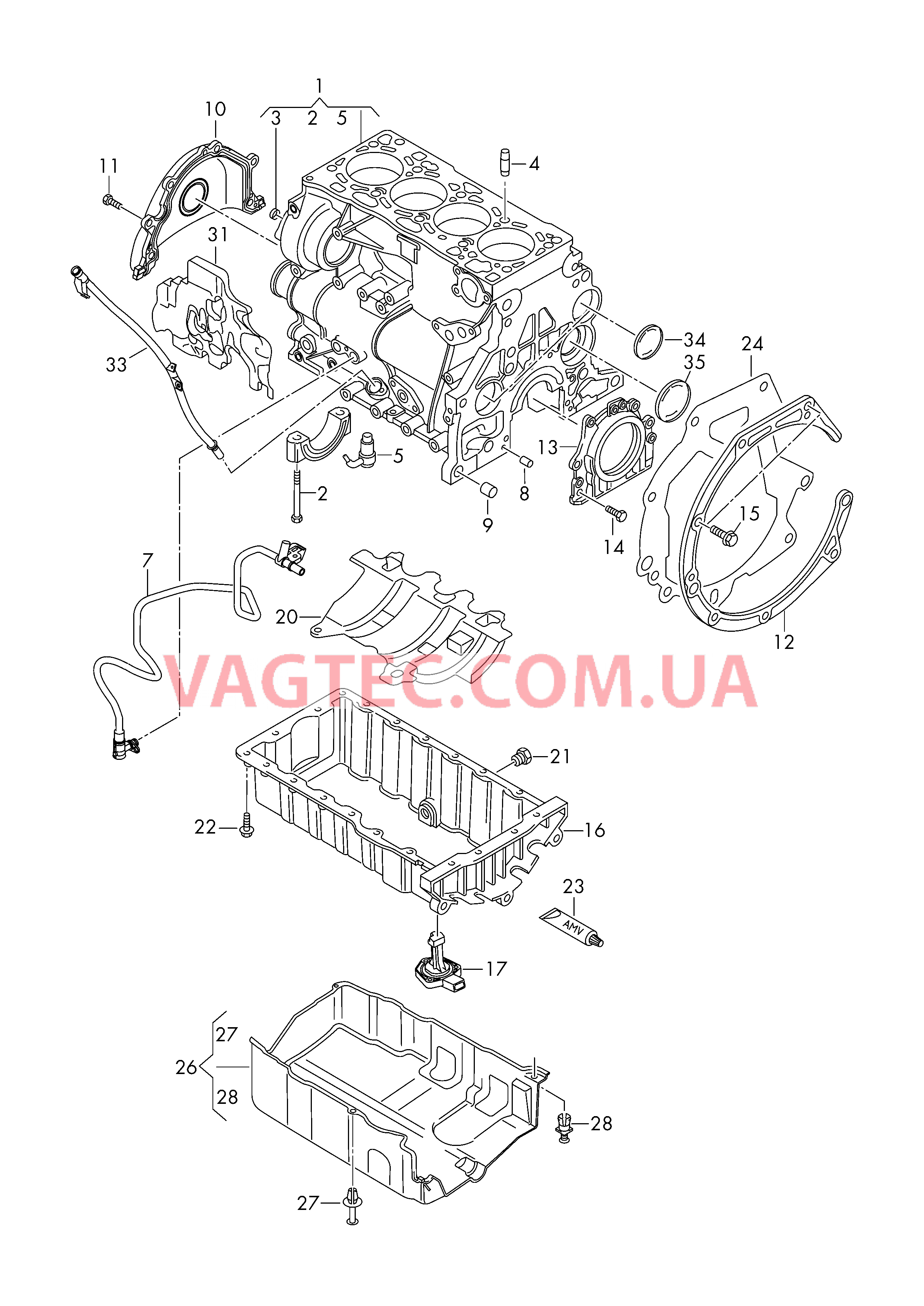 Блок цилиндров Масляный поддон  для VOLKSWAGEN TIGL 2018
