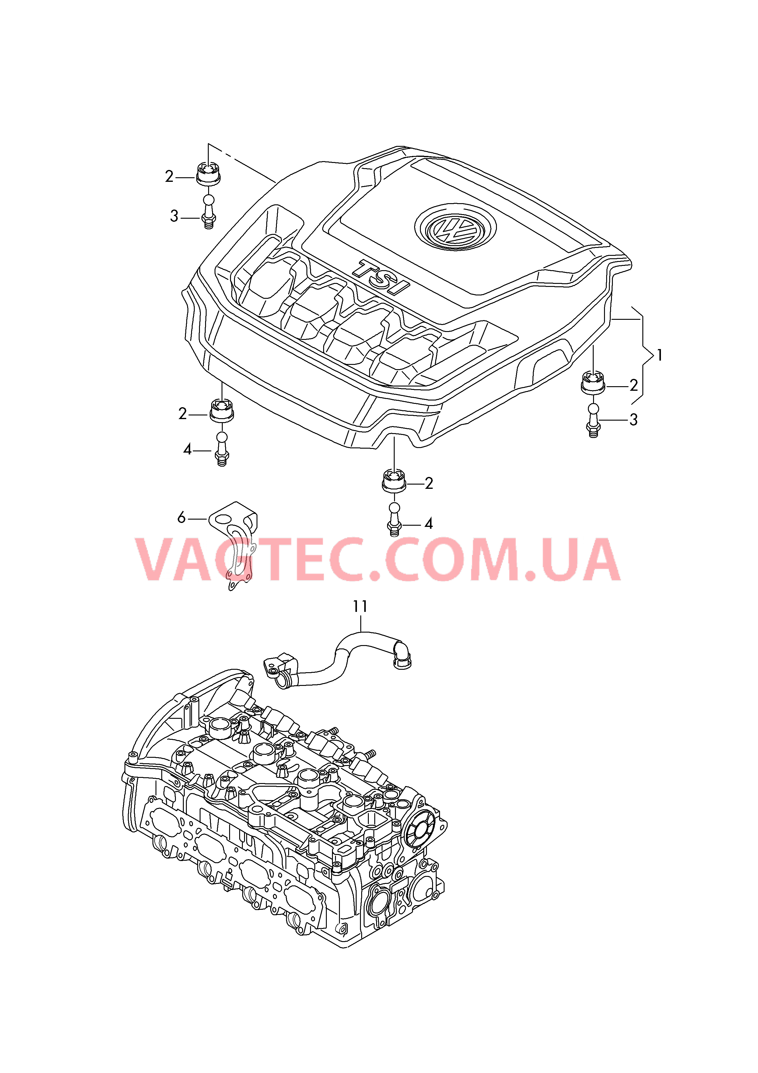 Защ. кожух впускн. коллектора Вентиляция для крышки головки блока  для SKODA Kodiaq 2018