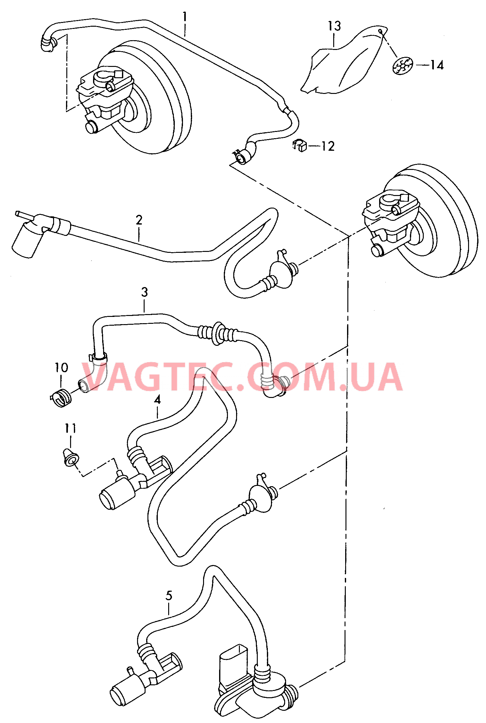 Вакуумные шланги для усилителя тормозного привода   D             >> - 15.11.2009 для VOLKSWAGEN Tiguan 2008