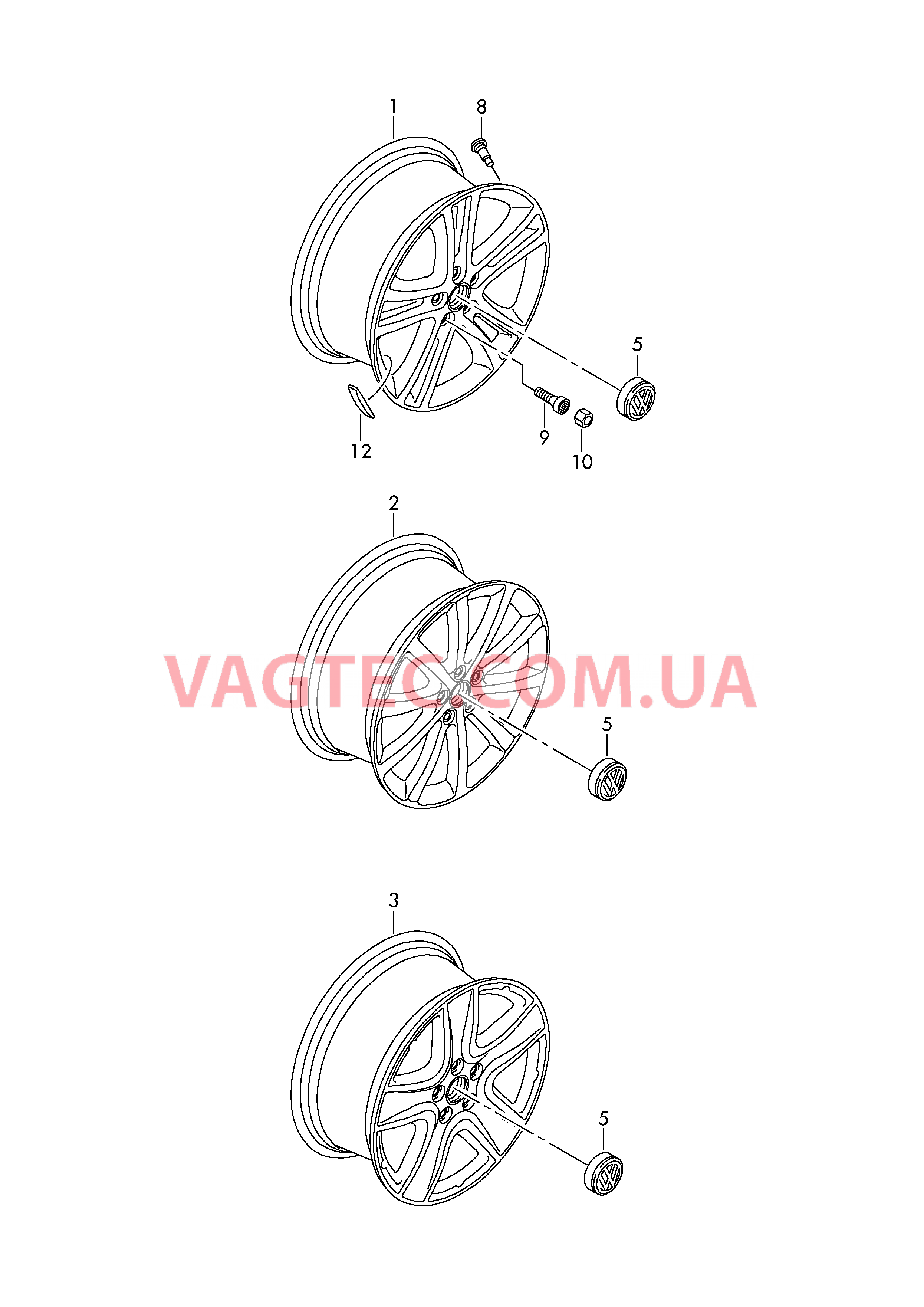 Алюминиевый диск, Колпак колеса для VW TIGUAN   для VOLKSWAGEN Tiguan 2008