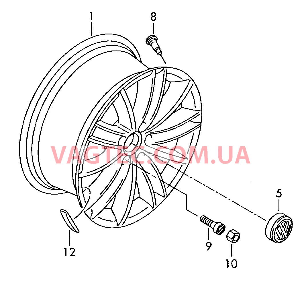 Алюминиевый диск Колпак колеса  для VOLKSWAGEN Tiguan 2009