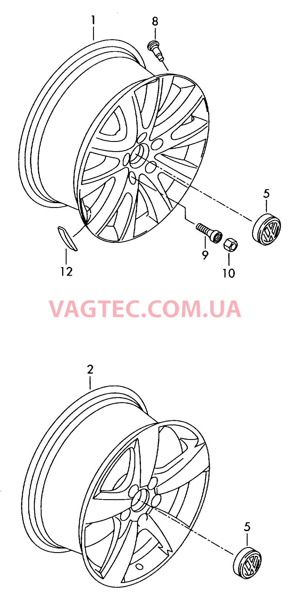 Алюминиевый диск Колпак колеса  для VOLKSWAGEN Tiguan 2009