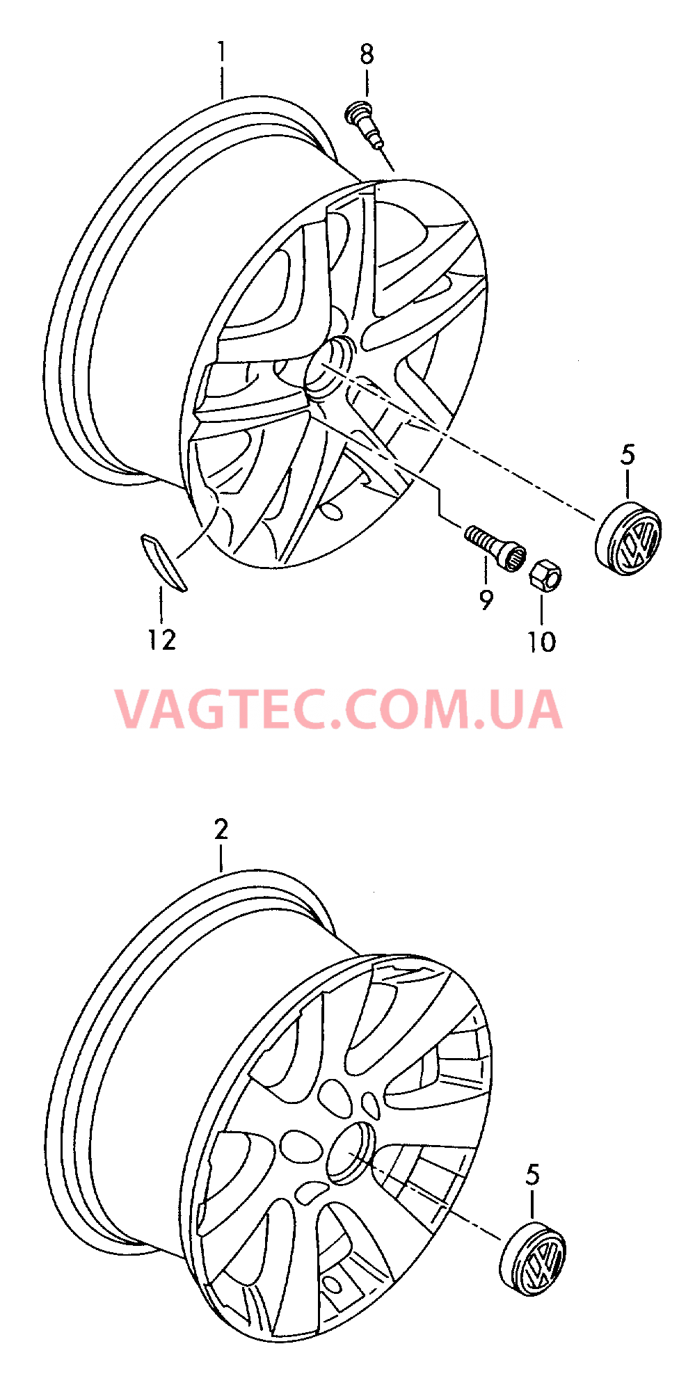 Алюминиевый диск Колпак колеса  для VOLKSWAGEN Tiguan 2010