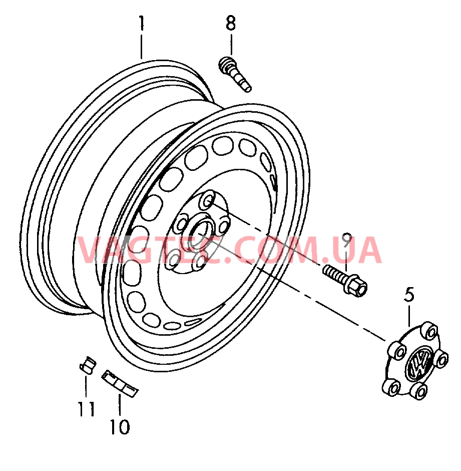 Стальной диск для а/м с компактным запасным колесом  для VOLKSWAGEN Tiguan 2011