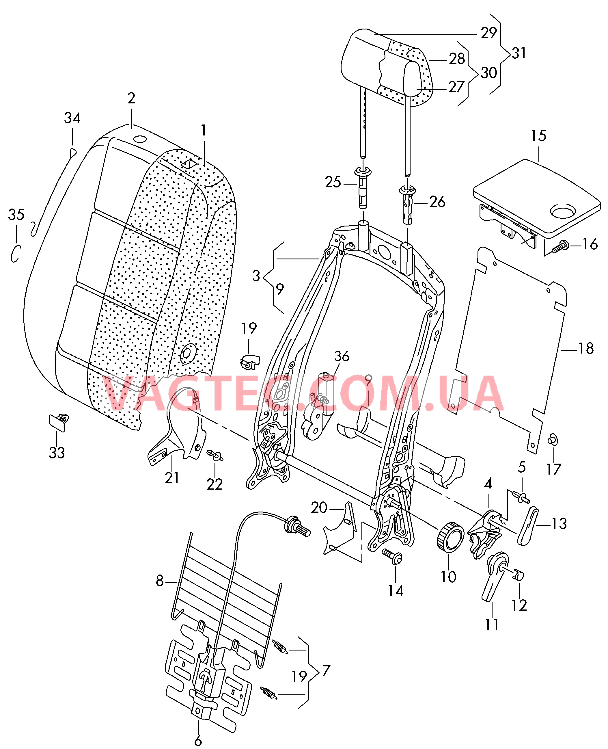 Cпинка для VW TIGUAN   для VOLKSWAGEN Tiguan 2008