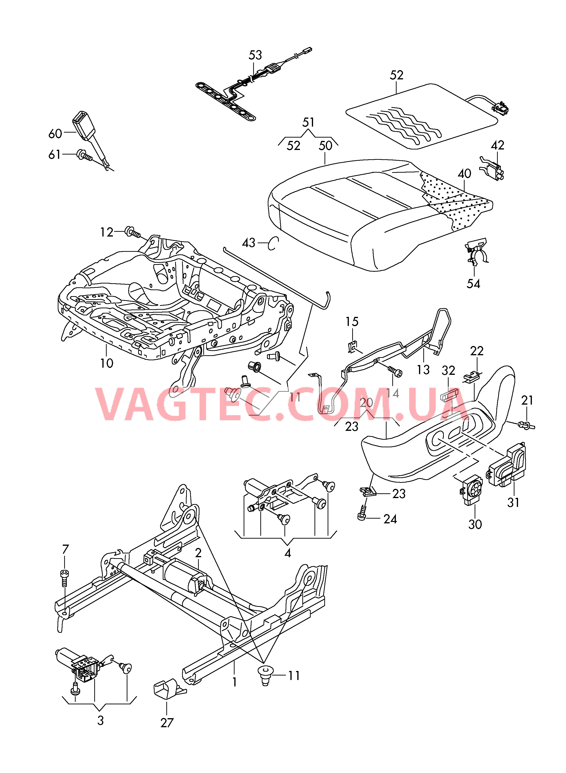 Сиденье  для VOLKSWAGEN Tiguan 2009