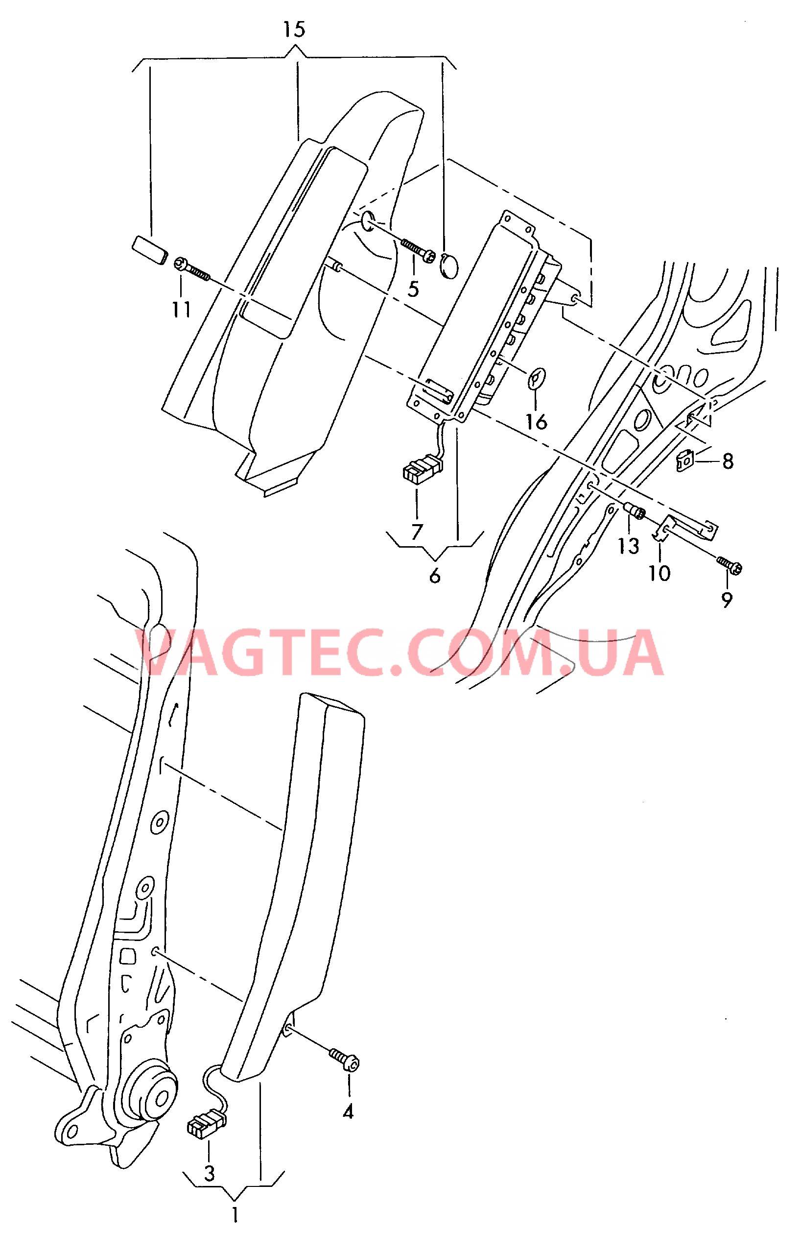 Модуль боковой подушки безоп.  для VOLKSWAGEN Tiguan 2009