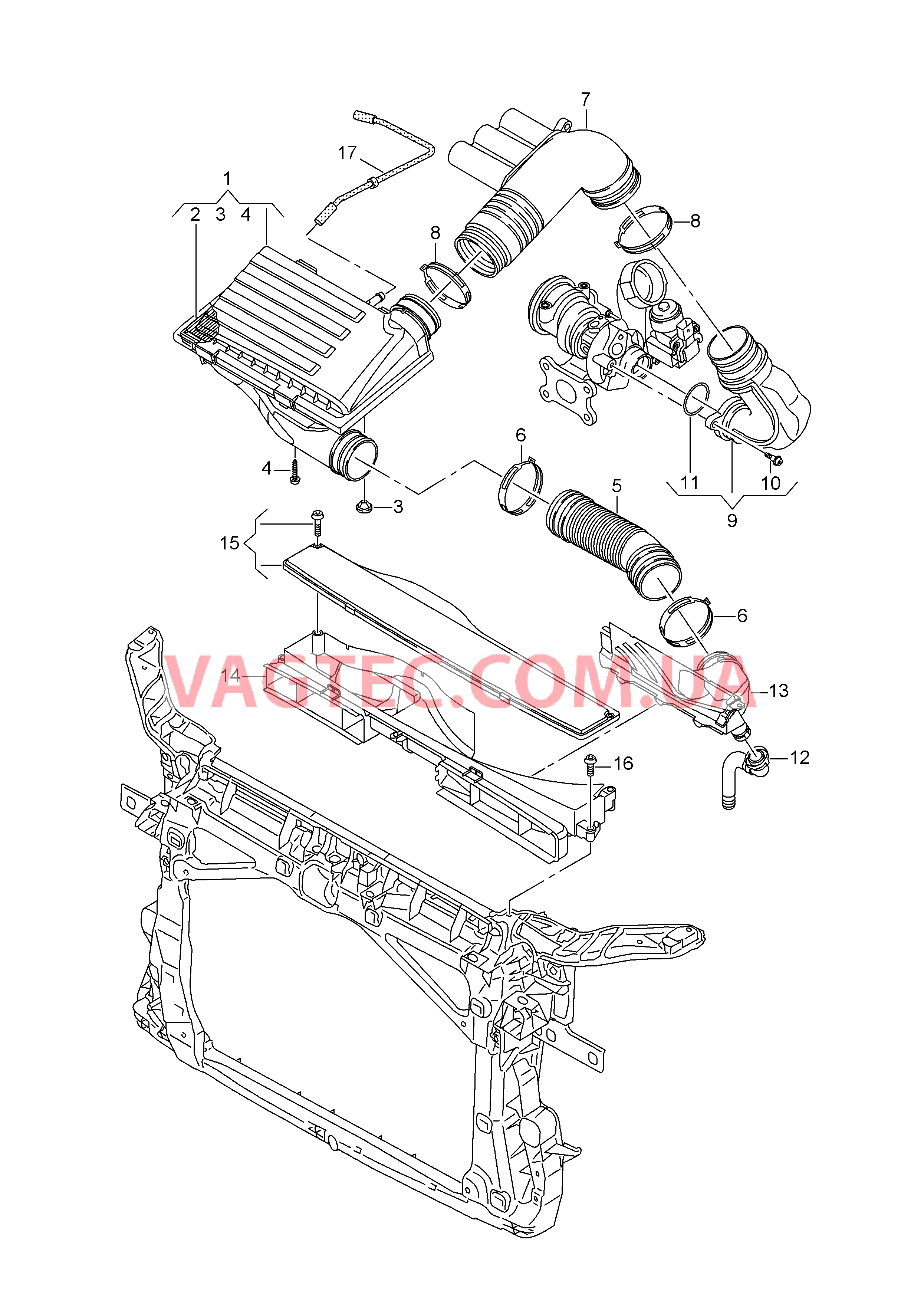 Возд. фильтр с сопутств. деталями  для VOLKSWAGEN Tiguan 2016-1