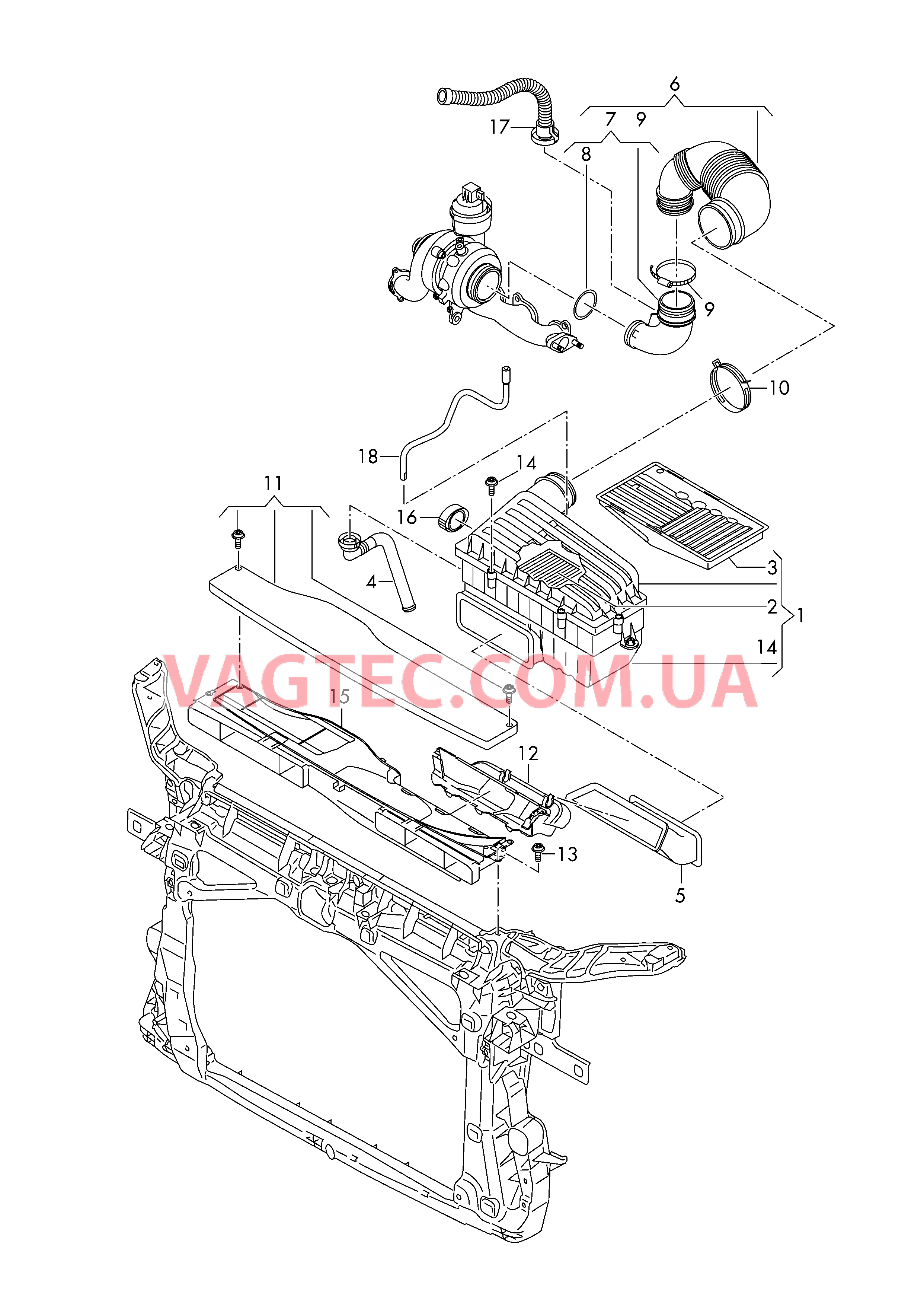 Возд. фильтр с сопутств. деталями  для VOLKSWAGEN Tiguan 2016-1