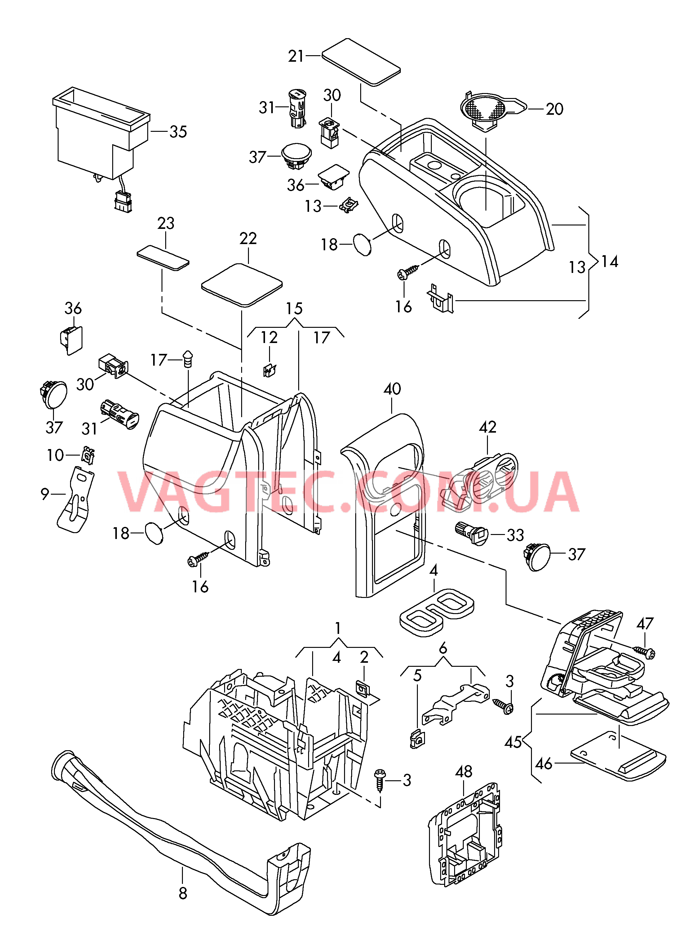 Центральная консоль для VW TIGUAN   для VOLKSWAGEN Tiguan 2008