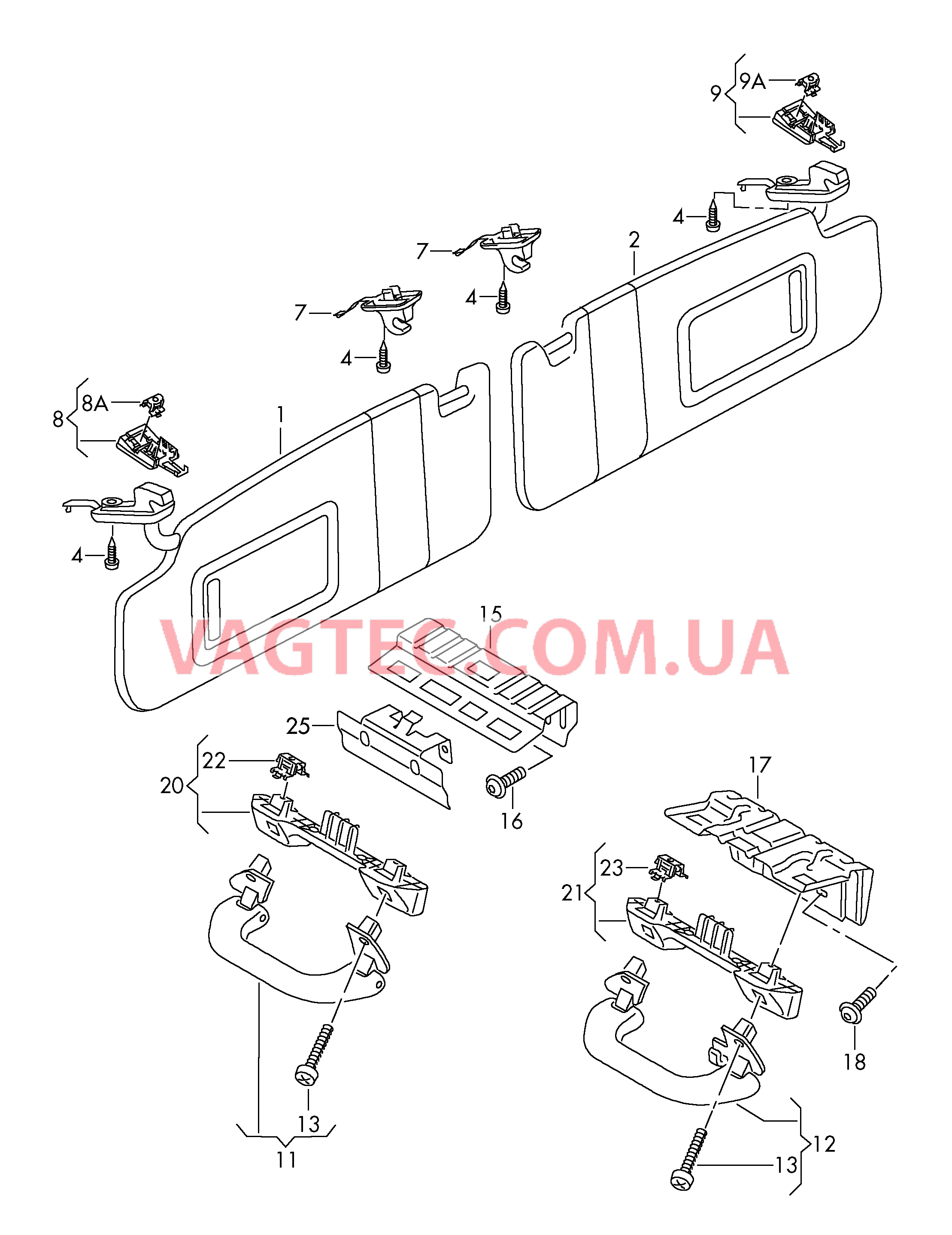 Солнцезащитный козырёк Ручка  для VOLKSWAGEN Touran 2011